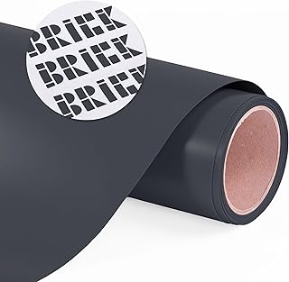 Siser Brick 600 Heat Transfer Vinyl, 11.8" x 3FT Roll (Black - HEX #3B3F42) - Compatible with Siser Romeo/Juliet & Other Professional or Craft Cutters - 3D HTV - CPSIA Certified