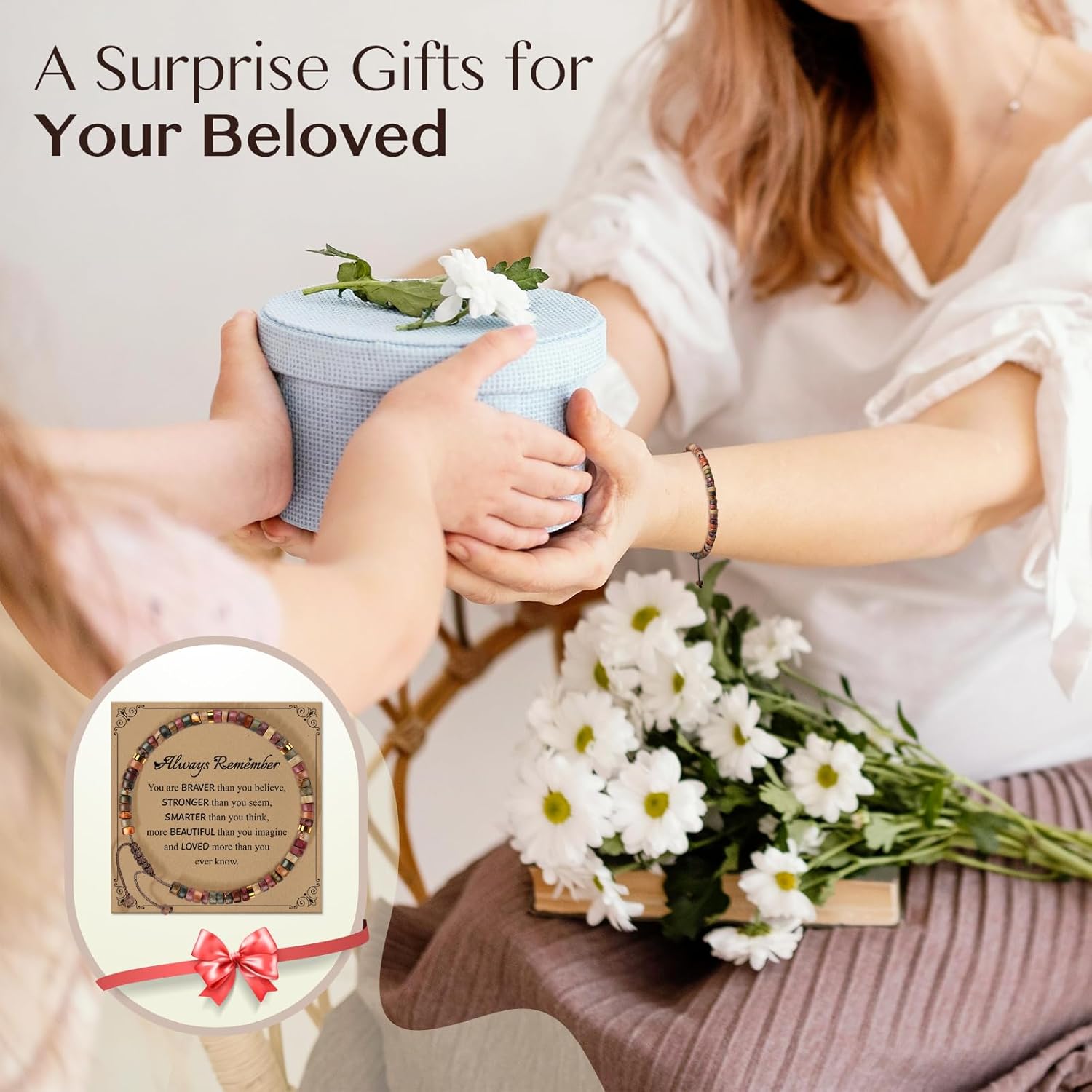 Inspirational Gifts Bracelets for Women: Valentines Mothers Day Birthday Gifts for Women Friends Sister Mom - Healing Natural Stone Beads Bracelets Thinking of you Get Well Soon Gift for Women - Image 7