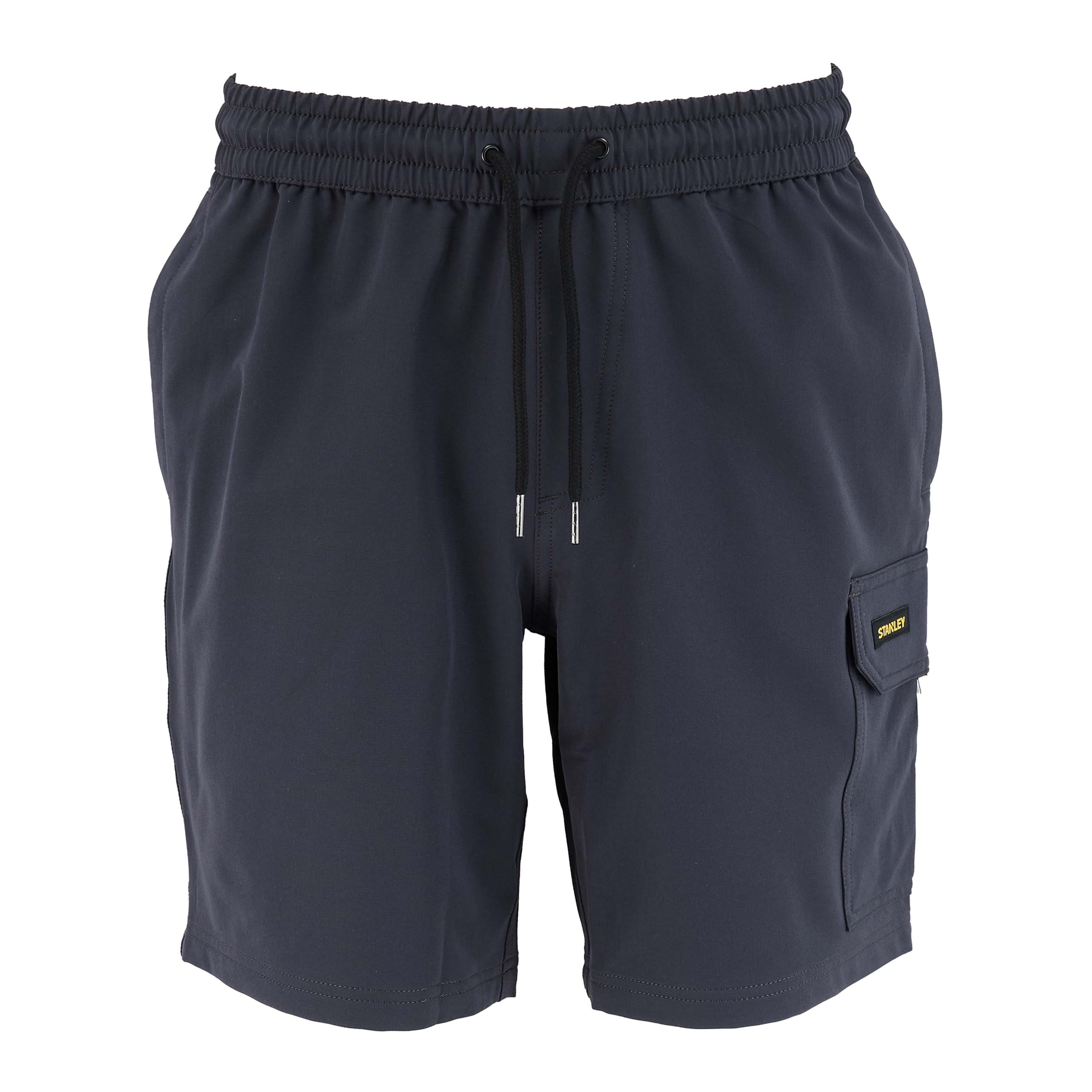 Stanley Men's Grey Core Motion Lightweight, Water Resistant, Poyester, Regular Fit Work Shorts, Medium