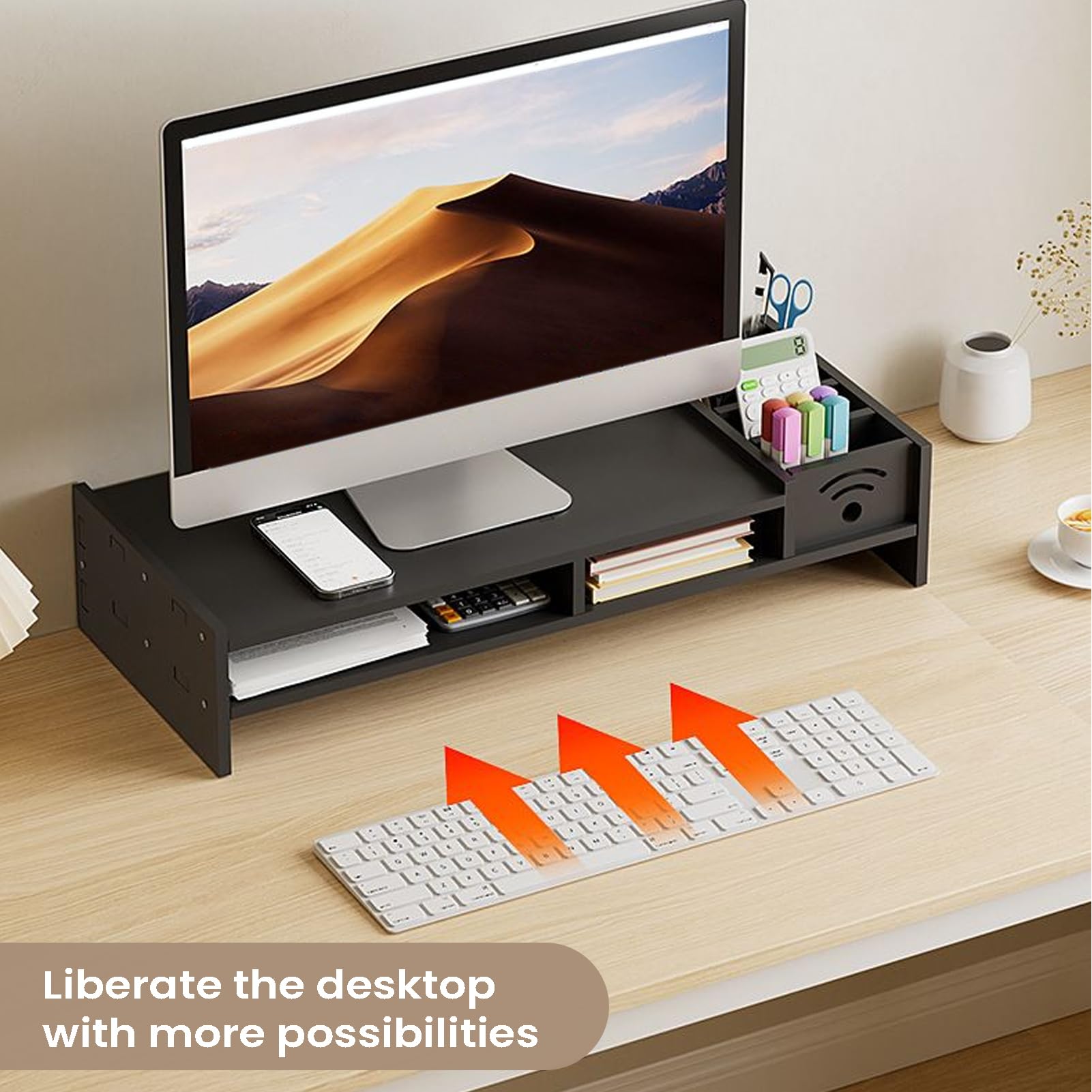 Podstawka Pod Monitor Na Biurko Dwupoziomowy Ergonomiczny Uchwyt