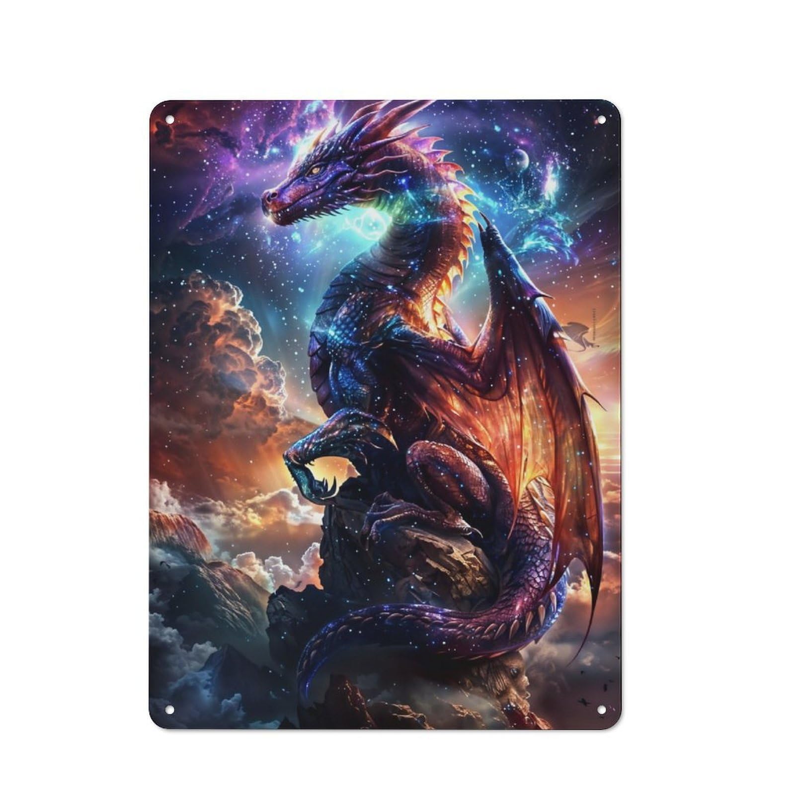 Junmoney Astral Dragons Dream For Lounge Or Reading Corner, Retro Metal Plaque 40X30cm, For Vintage Wall Decor Fans, For Metal Sign Collectors