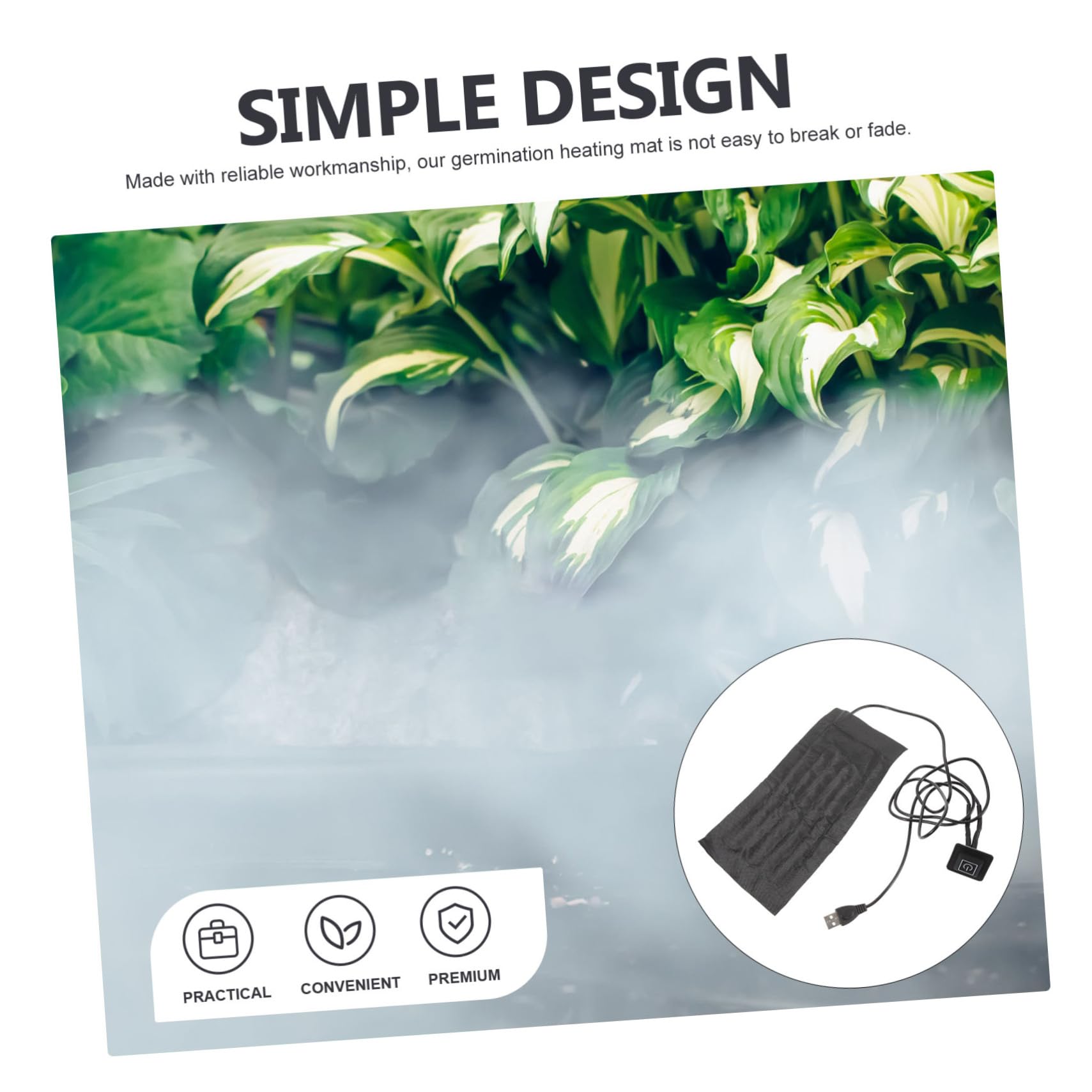 Toyvian 5 Stück Heizmatte für Pflanzen USB Gesteuerte Temperaturregelung Gleichmäßige Wärmeverteilung für Keimung für Gewächshäuser und Indoor Pflanzen