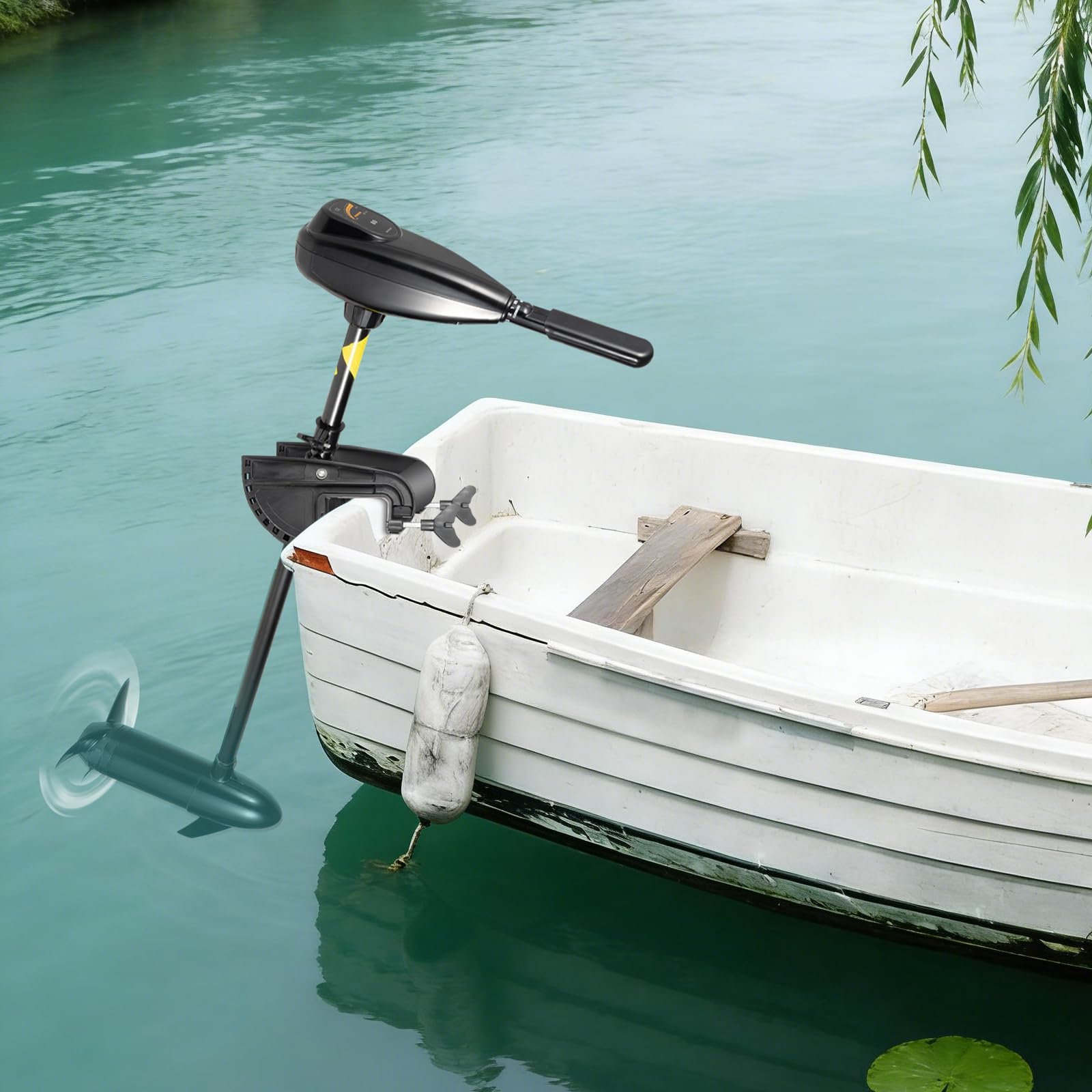 55LBS Motore fuoribordo elettrico, 800W 12V Motore elettrico sottomarino fuoribordo, capacità di trazione 1850kg 1,2CV Motore per barche con cambi 5V/3R, motore elettrico per gommoni per