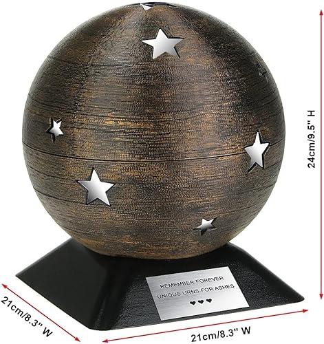 Miniatura 8 de Urna de esfera para cenizas con recuerdo juego de urnas decorativas de cremación urnas con estrellas urna para decoración del hogar urna para
