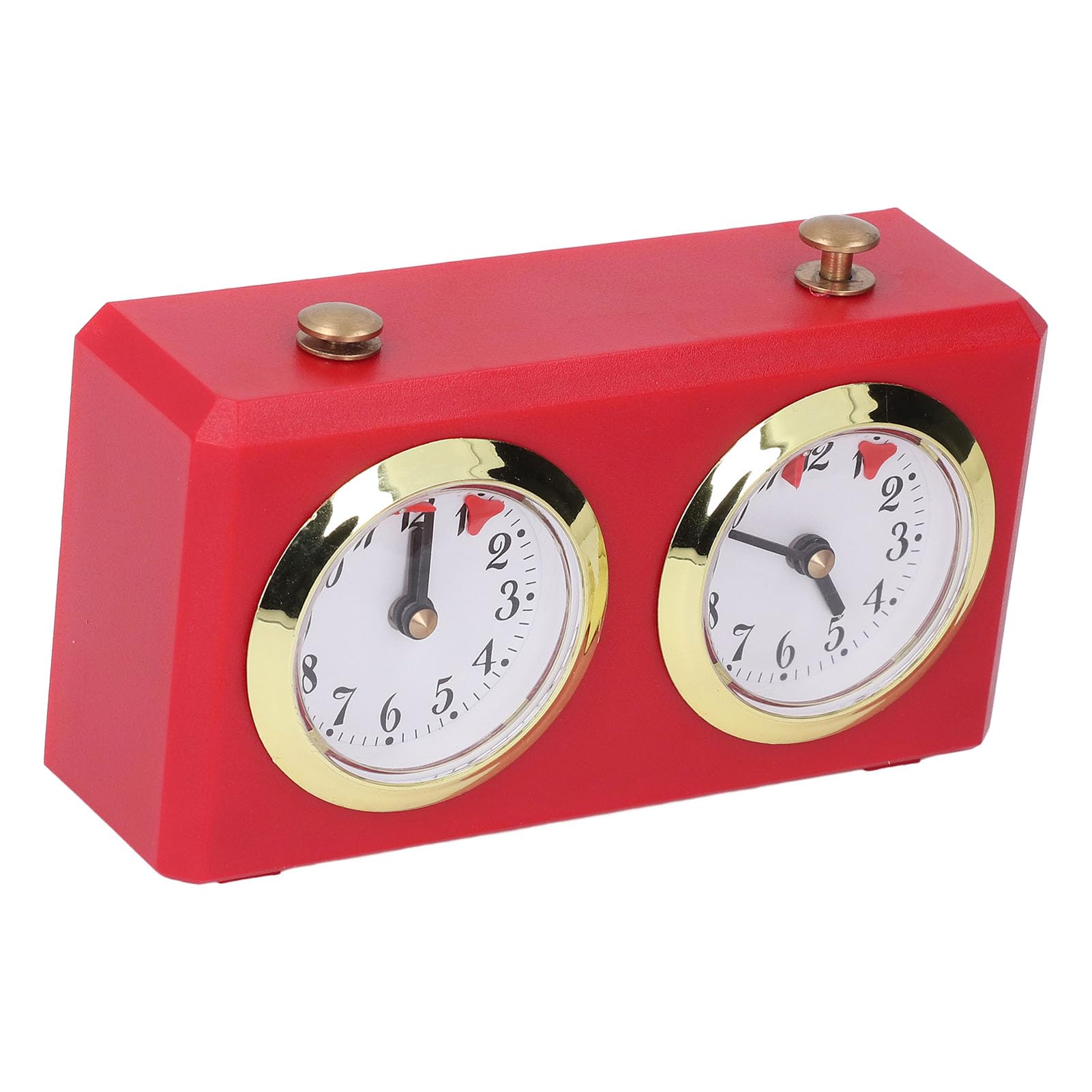 Mechanischer Schach-Timer, Professionelle Vintage-Uhr für Schachspiele, Tragbar, Langlebiges ABS-Eisen-Design, 15,4 X 5,5 X 9 cm (Rot)