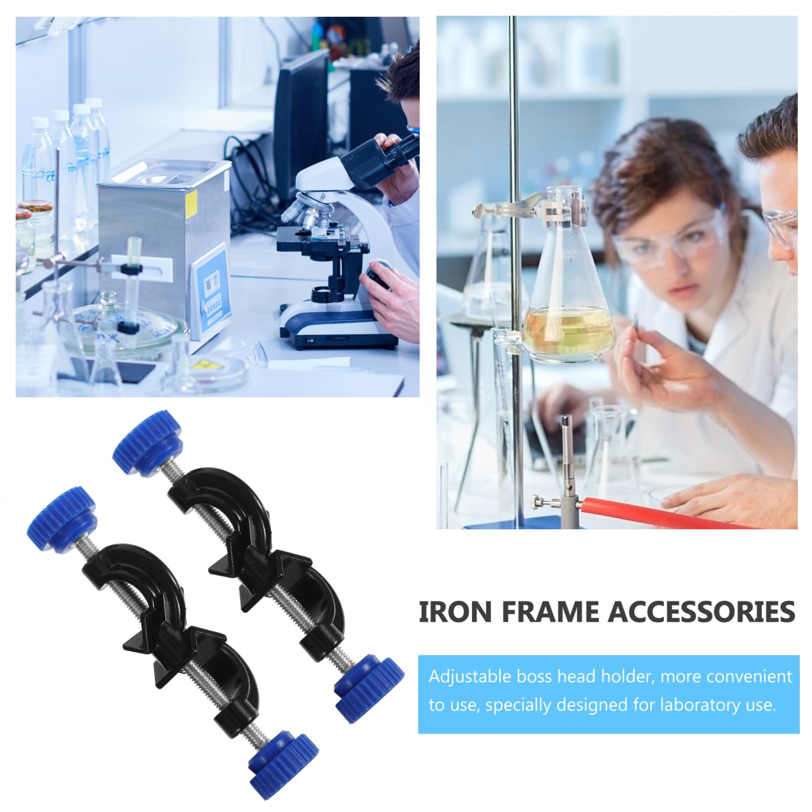 PRETYZOOM 2Pcs Heavy Duty Cross Clamp Grip for Laboratory Stand Support Fixture for Research and Home Use Reliable Laboratory Accessory