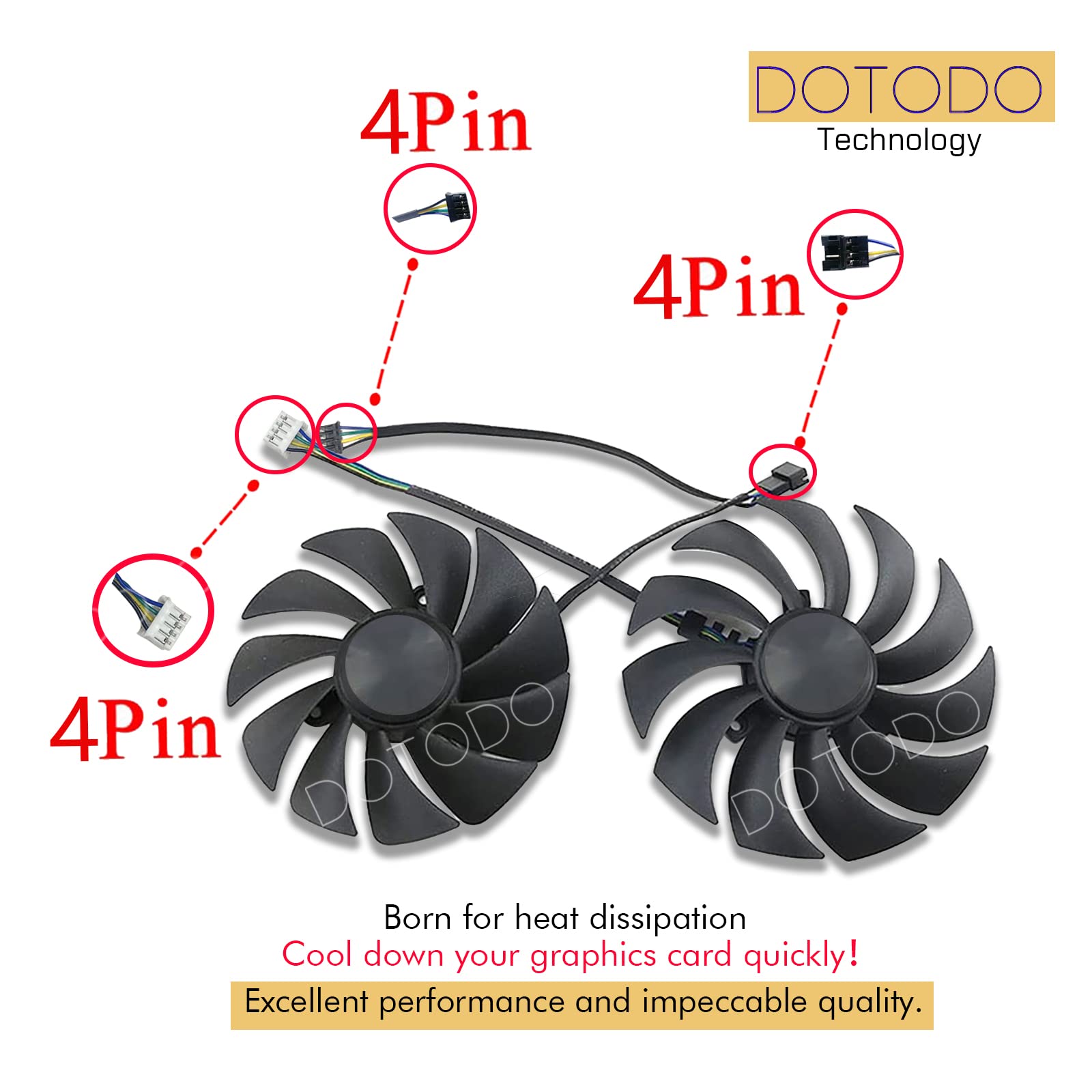 Ventilateur pour carte graphique ZOTAC GeForce RTX 3070 RTX 3070 Ti 88 mm 100 mm