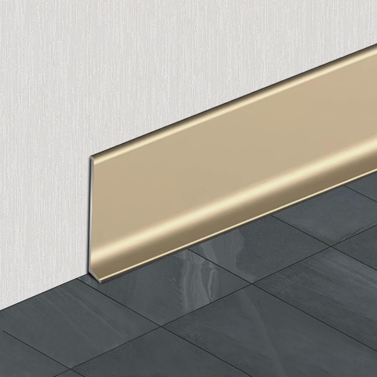 Rodapié de aluminio multicolor, paquete de 6 unidades (8 cm de ancho), rodapié ligero para decoración del hogar y la oficina