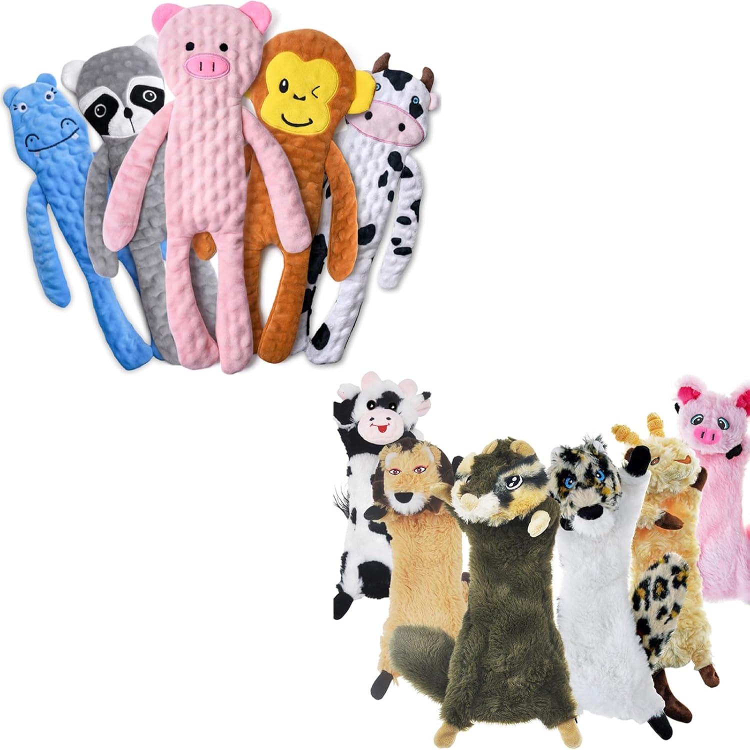 SHARLOVY Dog Squeaky Toy No Stuffing, Dog Toys Crinkle for Small Puppy, Durable Chew Plush Cute Animals Natural for Teething Pet