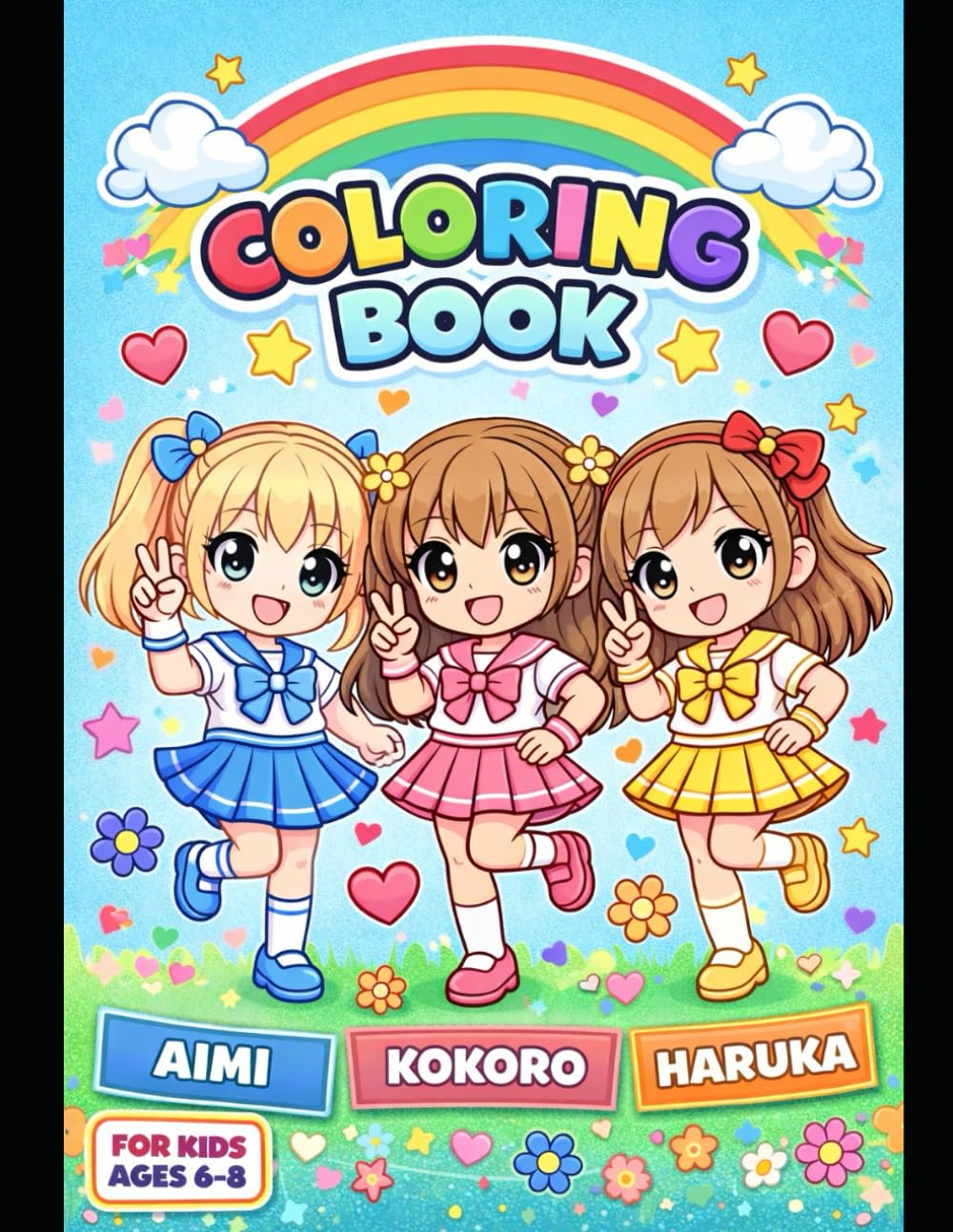 Anime Coloring Book for Kids: Cute and Fun Anime Characters to Color for Boys and Girls Ages 6–8