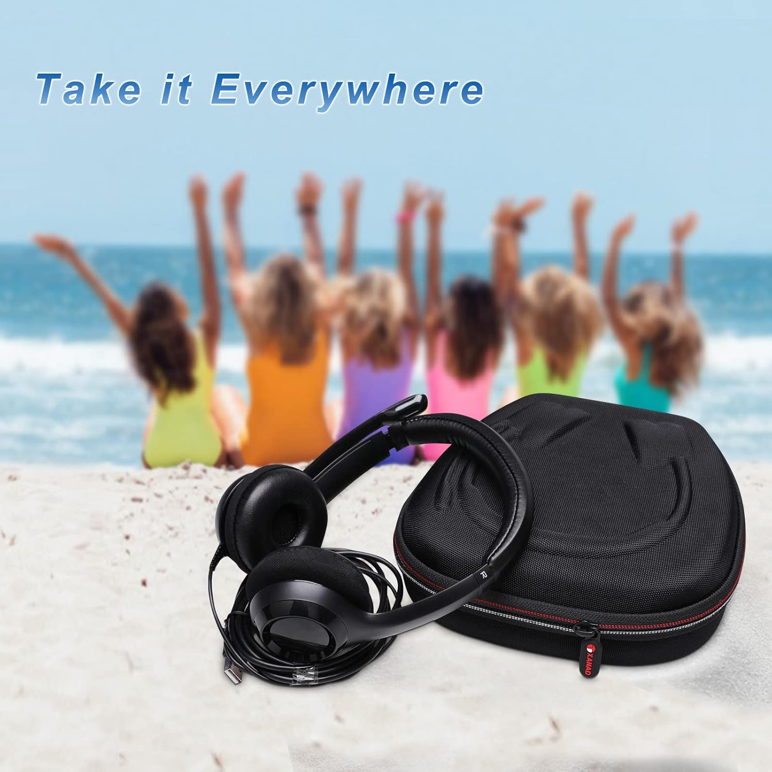 XANAD Hard Case for Logitech H390, H430, H570e, Zone 300, Zone 301or JLab Go Work, JIAMQISHI, EAGLEND, FEABASK Wired Headset Stereo Headphones with Noise Cancelling Mic Headphones - Image 6