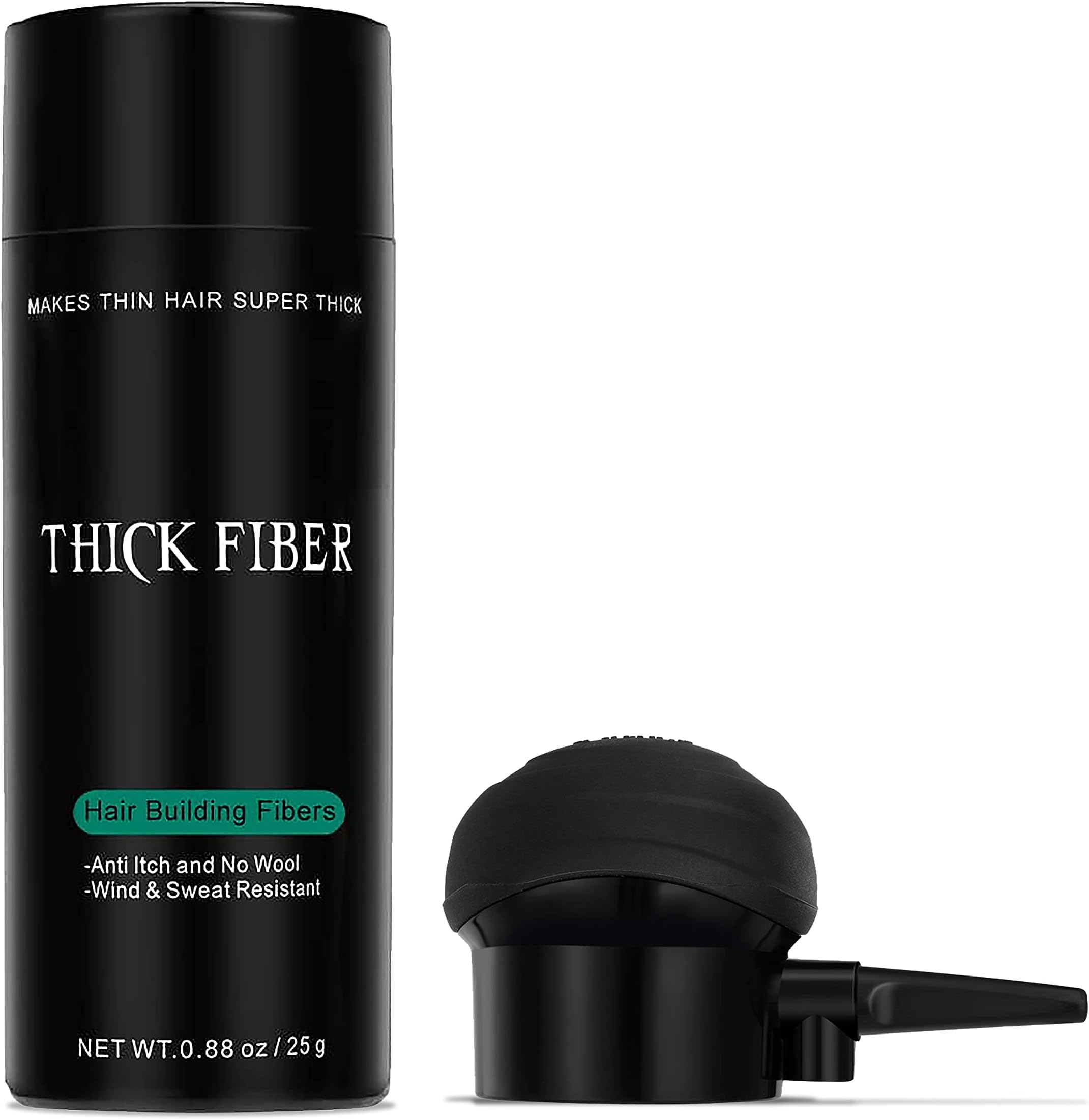 THICK FIBER - Spray Applicator & Bottle 25g (Dark Brown), Hair Fibers for Thinning Hair