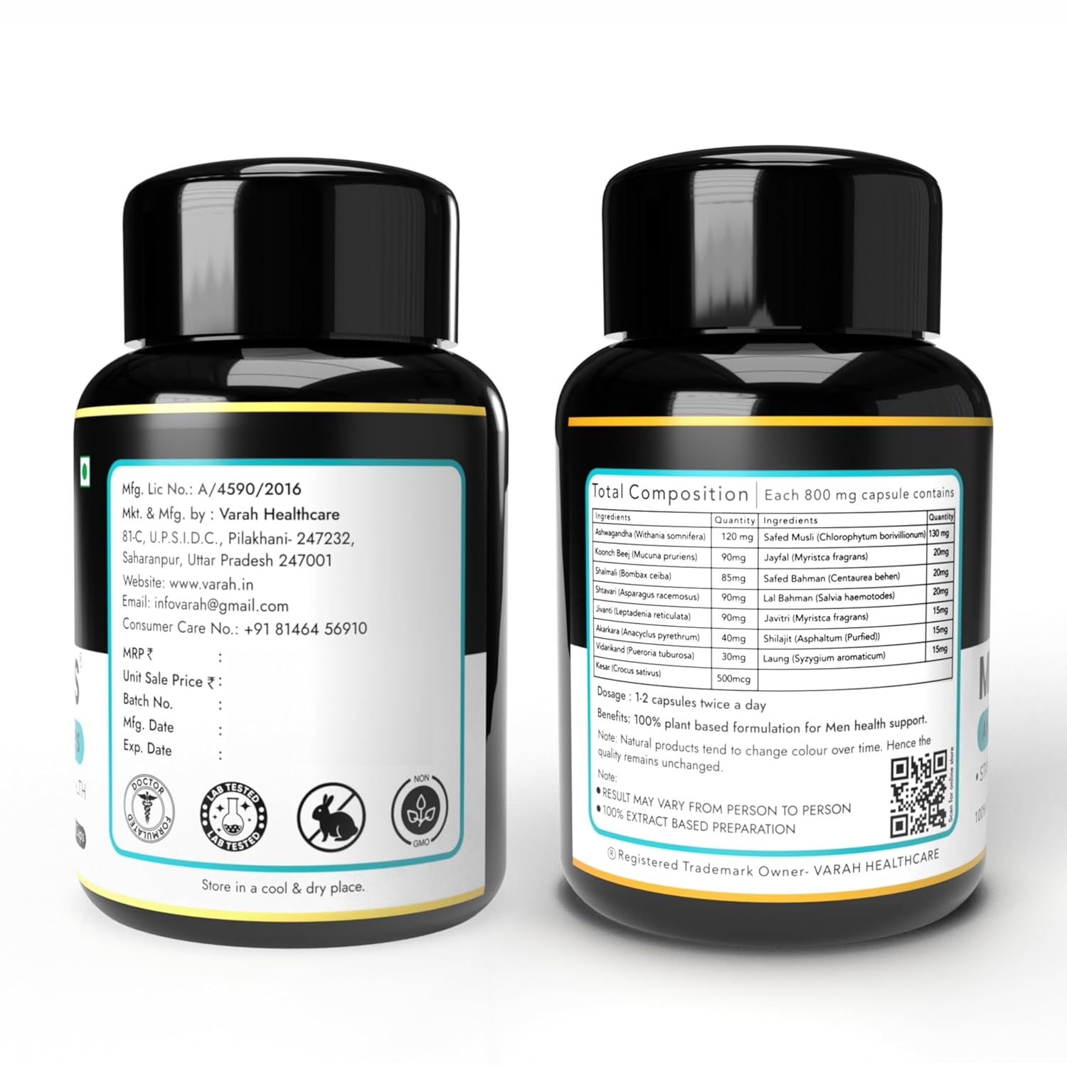 VARAH Mizer Plus Herbal For Men Health Caps | Ayurvedic Formula For Male Wellness | 60 Capsules VARAH Mizer Plus Herbal For Men Health Caps | Ayurvedic Formula For Male Wellness | 60 Capsules