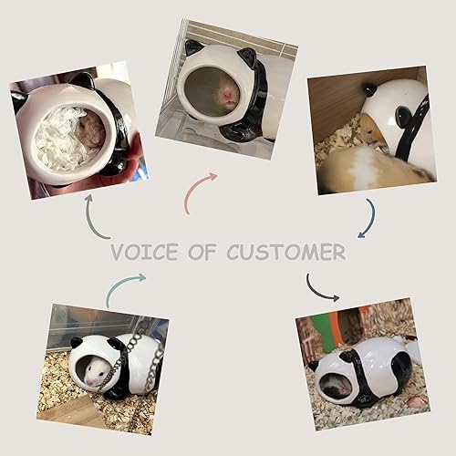 Miniatura 6 de Casa de hámster de cerámica para hámster, bonita piel de hámster enano para decoración, jaula de hábitats de mascotas para animales pequeños para