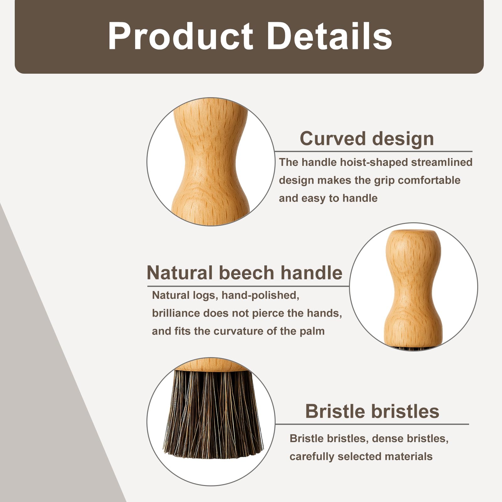 Cepillos para Zapatos de Crin de Caballo Natural,Juego de 2 Cepillo de Crin Fina para Aplicar Betún,Cera y Pulir Calzado de Cuero,Profesional para Limpieza de Zapatos y Muebles