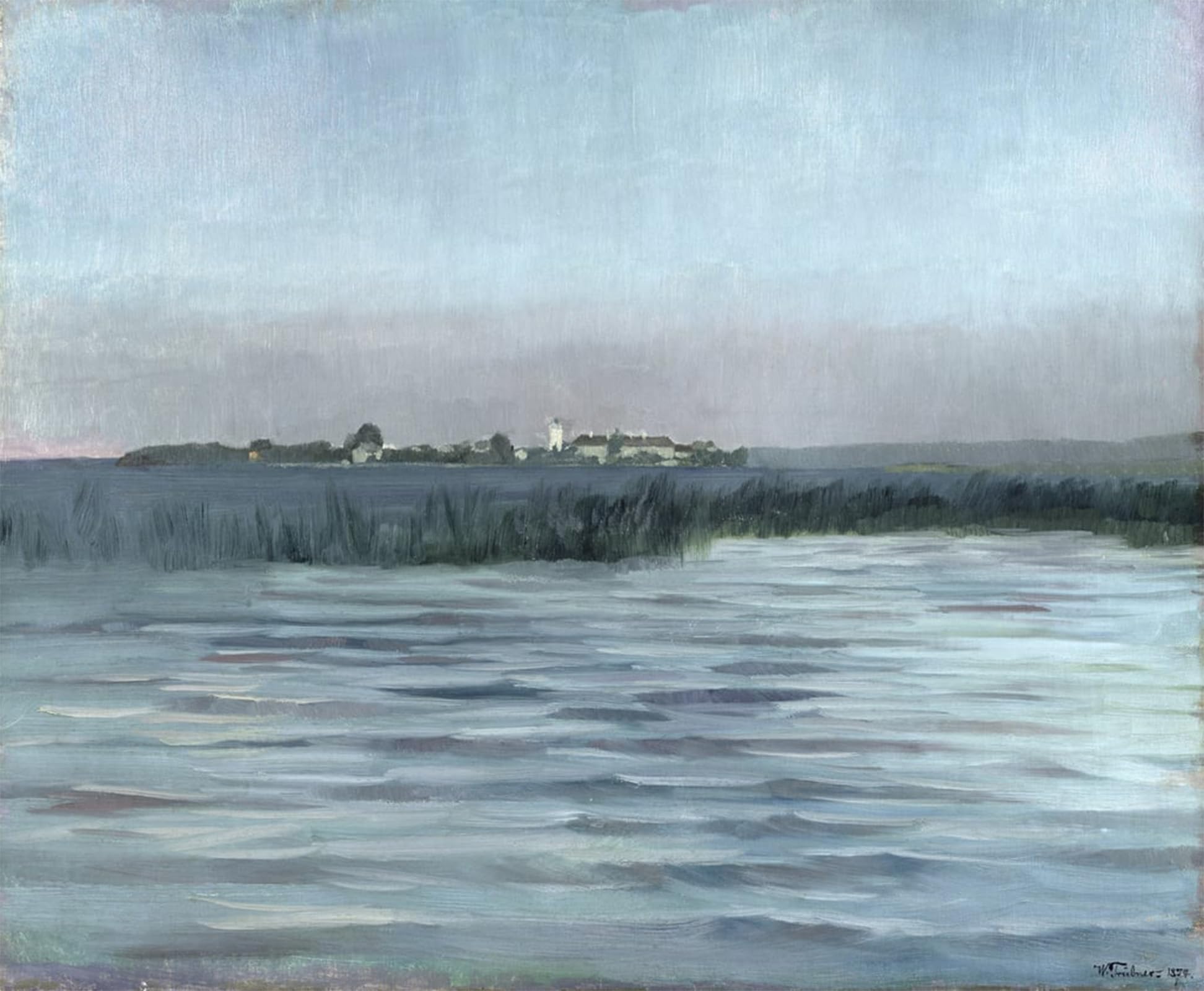 Posteriik No Frame Famous Modern Artwork Art Mural Chiemsee By Heinrich Wilhelm Truebner Oil Paintings Pictures For Home Decor 60X90cm