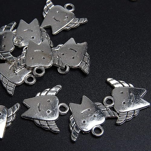 Miniatura 3 de Acxico 50 dijes de hadas tibetanos de plata para niños, 0.709 in, Plata