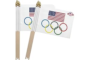 Olympic Decorations: 10 Pack of Mini Handheld Flags for Olympic Games