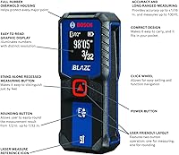 Vista 2 de Bosch GLM100-23 Blaze - Medidor láser de distancia de 100 pies, incluye 2 pilas AA