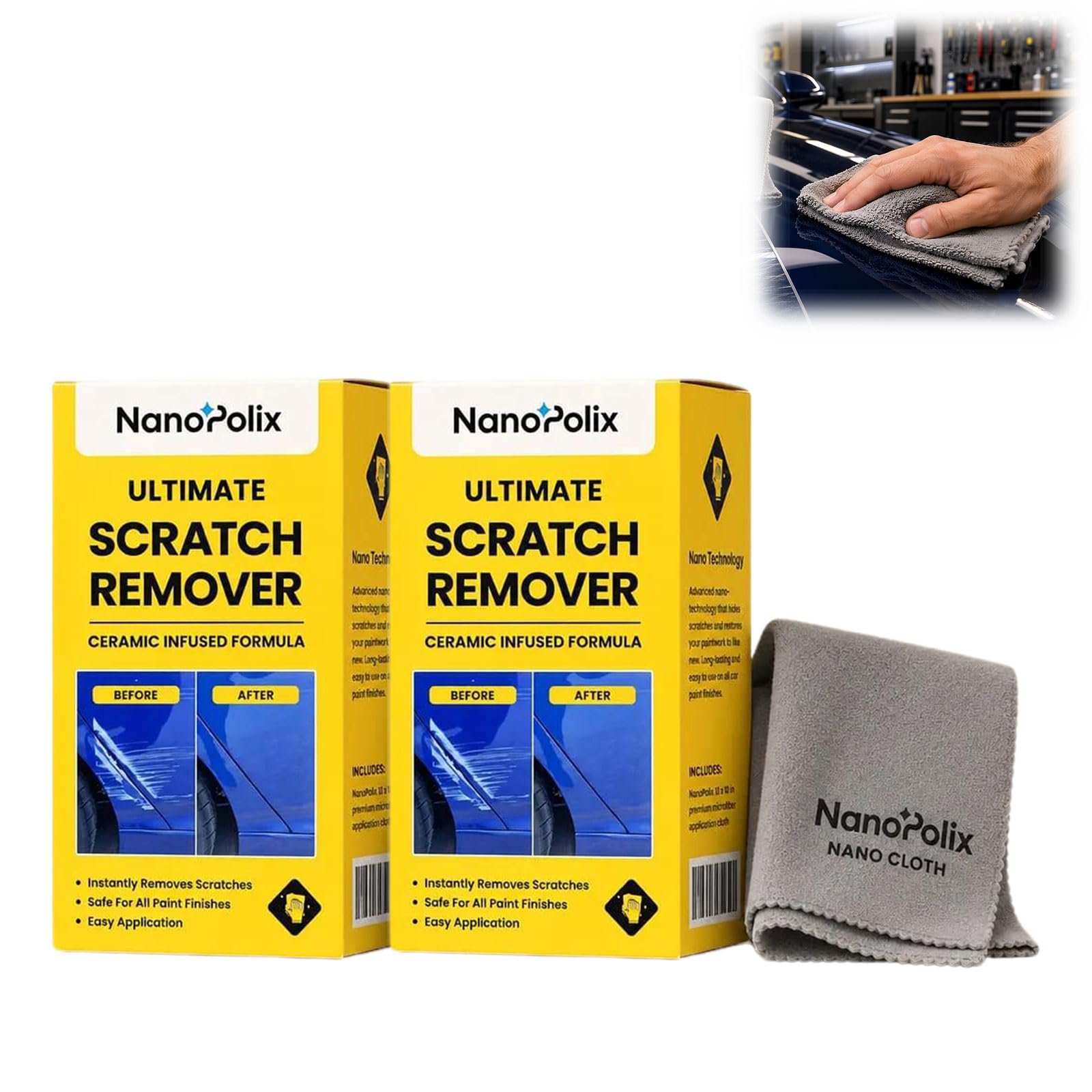 HHVB Nanopolix Scratch Remover Cloth, Advanced Car Scratch Remover Cloth