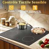 NOXTON Plaque Induction avec Prise, Plaque de Cuisson Electrique 4 Feux - 3
