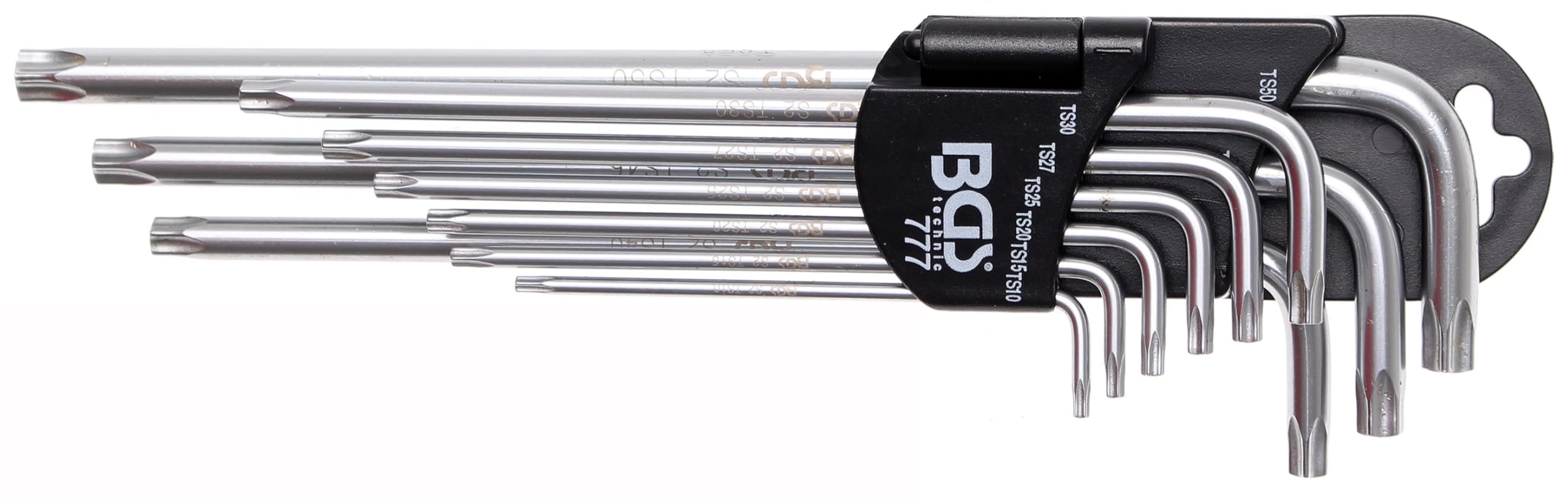 Jeu de clés allen BGS 777 extra longues au profil TS Torx Plus TS10 à TS50 pour vissage précis