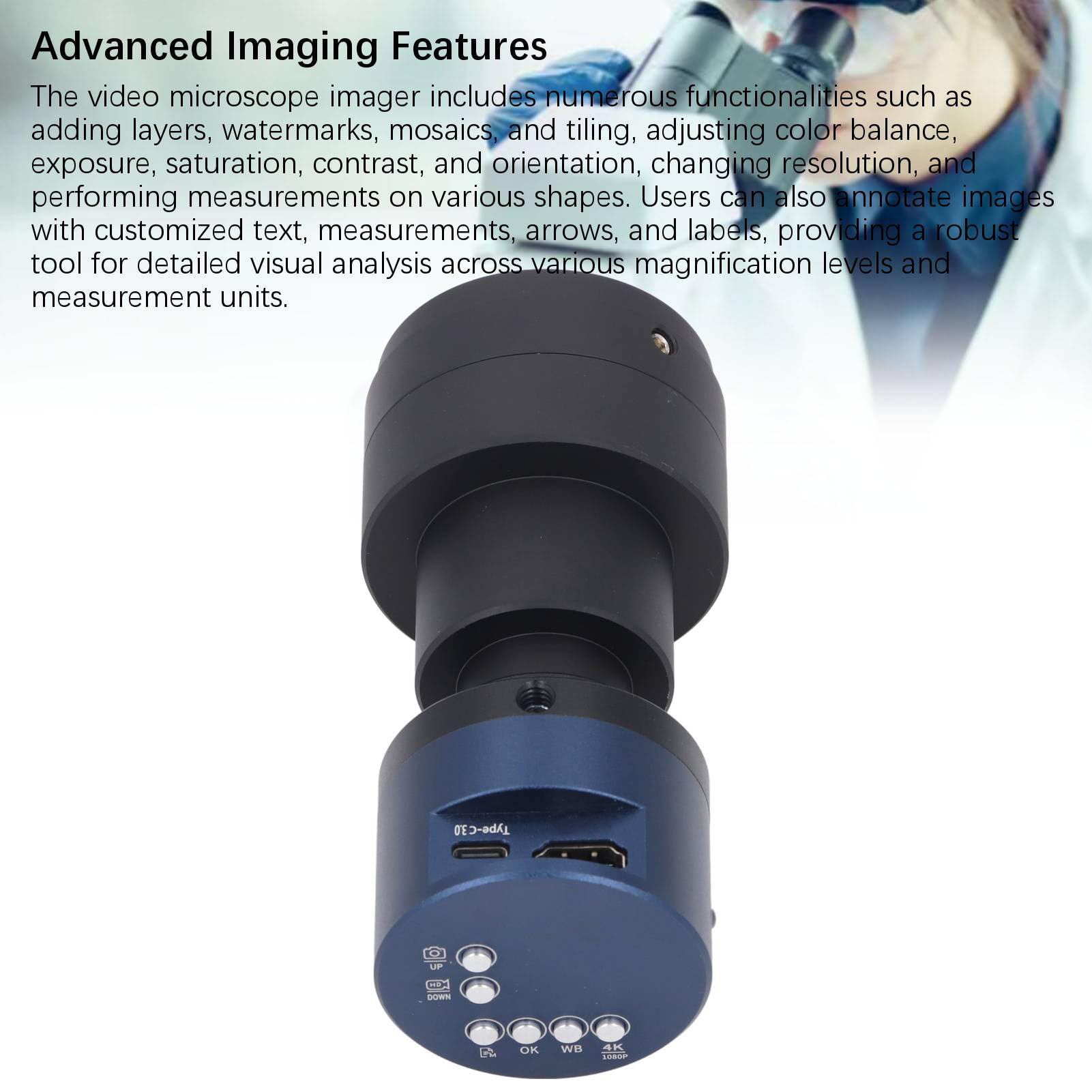 Generic Microscopio de Oculares Electrónicos 41MP 4K Grabación de Video Conexión USB para Microscopio de la Industria (Enchufe de la UE)