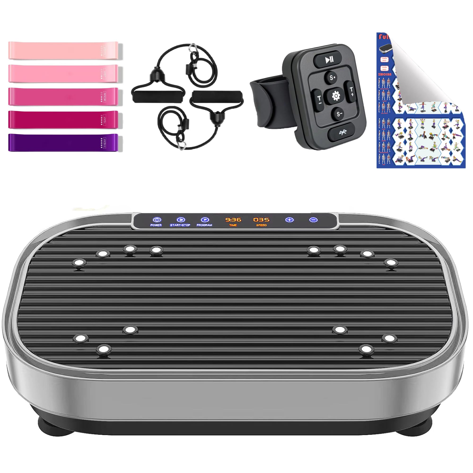 Máquina de ejercicios con placa de vibración, equipo de entrenamiento de cuerpo entero para drenaje linfático, plataforma de vibra