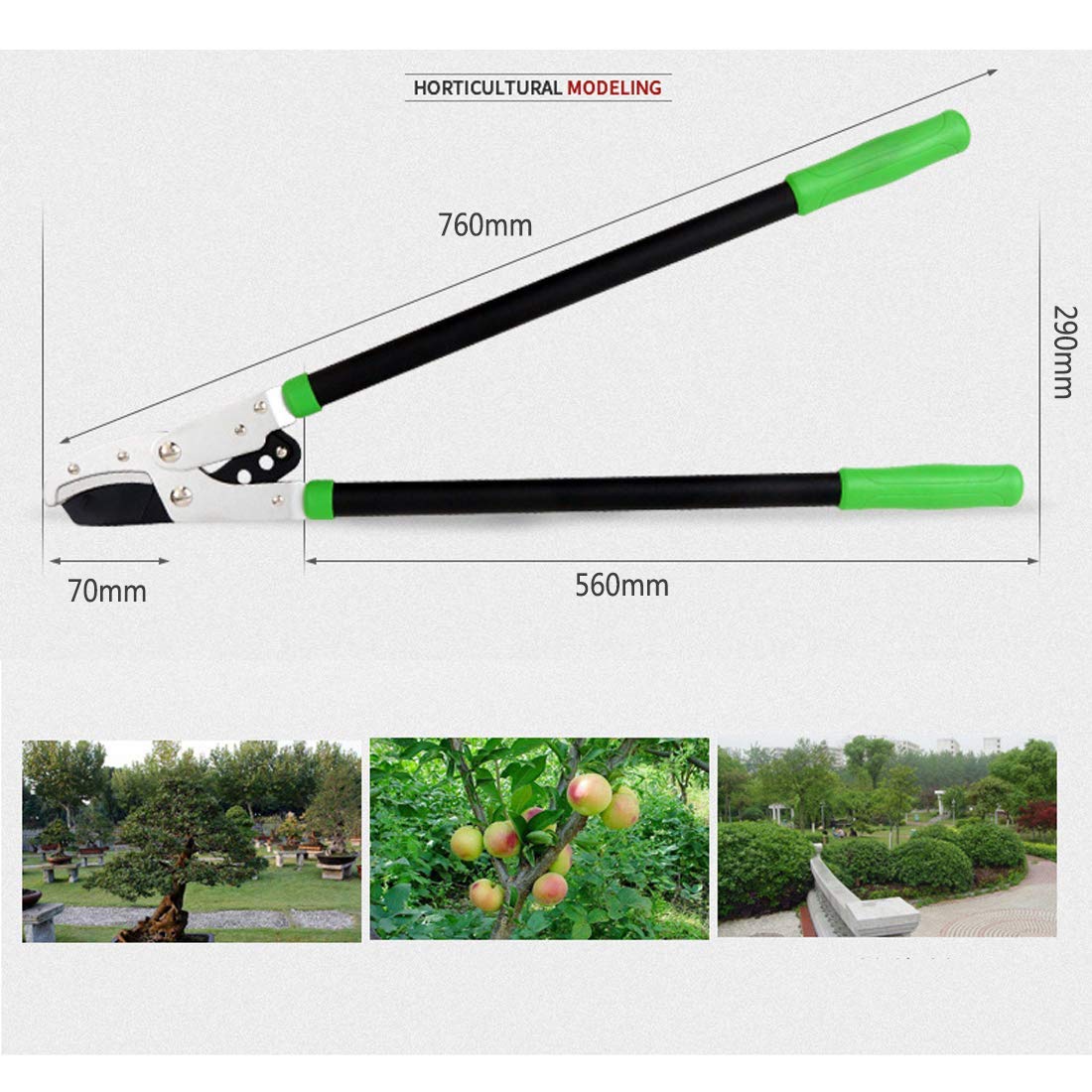 Troncarami da Giardino A Incudine Telescopica con Cricchetto, capacità di Taglio da 4 Cm di Diametro, Tagliaerba con Impugnature Extra Leggere in Alluminio,
