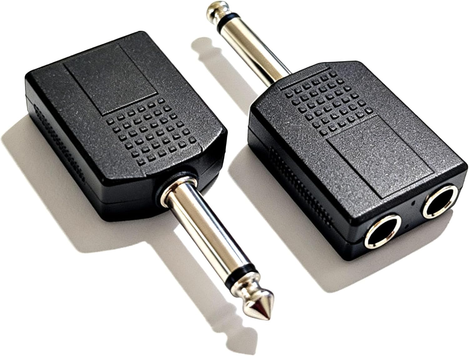 1/4 Audio Splitter TS Mono Plug Interconnect Audio One Male 6.35mm(1/4 inch) and Two Females 6.35mm(1/4Inch) Adapter Splitter-2pcs