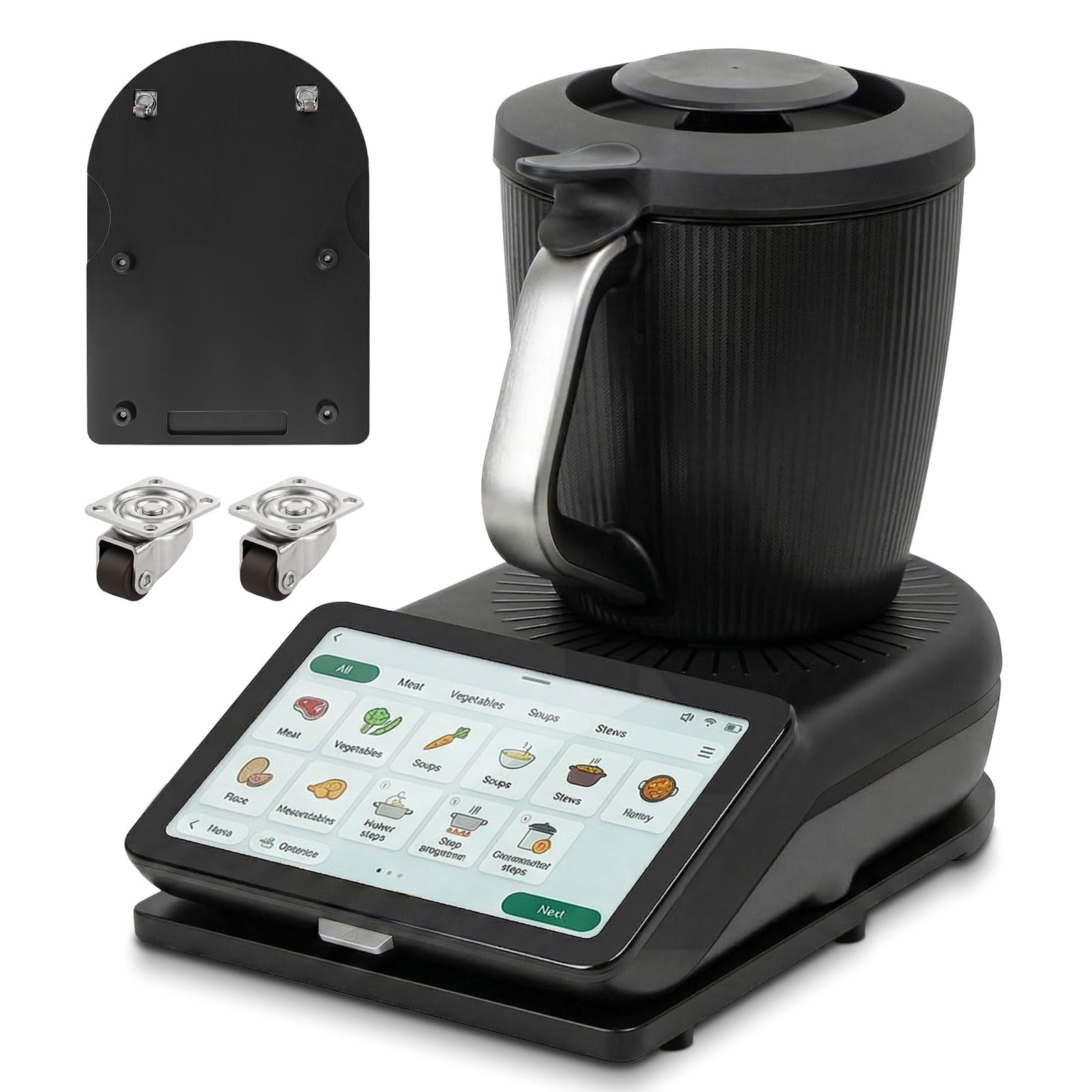 Tavola scorrevole per Bimby TM7, Tavola per Bimby con Rotelle, Base scorrevole per Thermomix TM7, con ruote e piedini in gomma antiscivolo, Accessori TM7 di alta qualità