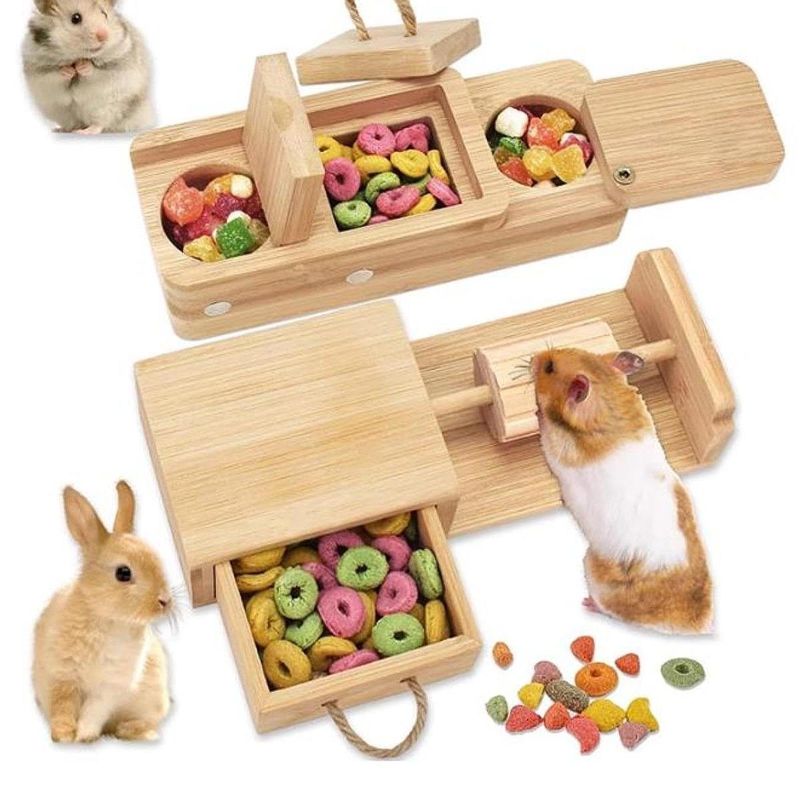 F Fityle Hamster Futtersuche Spielzeug Meerschweinchenspielzeug Bildungsanbereitungsanreicherungs -Leckerbissen Rätsel für Meerschweinchen Ratte