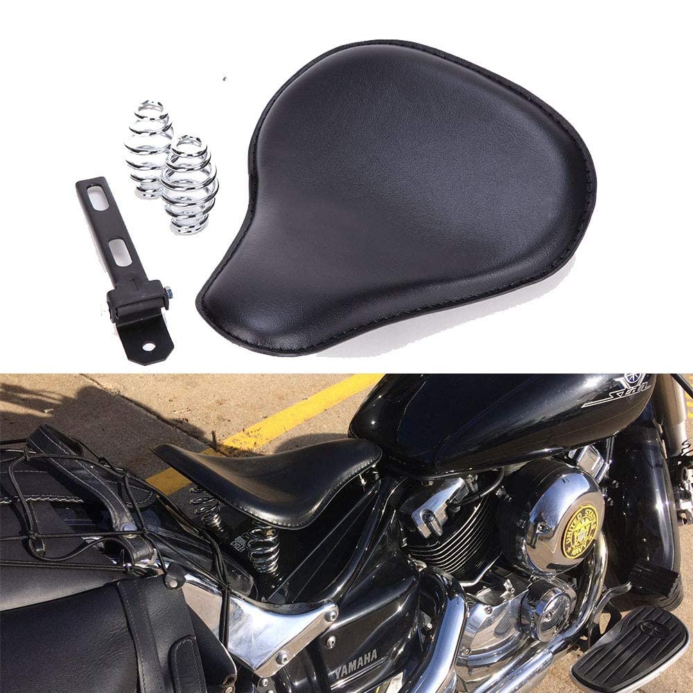 Nero Sella moto bobber con Kit staffa di montaggio per molle monoposto moto in pelle per Bobber Sportster XL883 1200 48 Forty Eight Softtail Dyna Street Glide Chopper customed. …