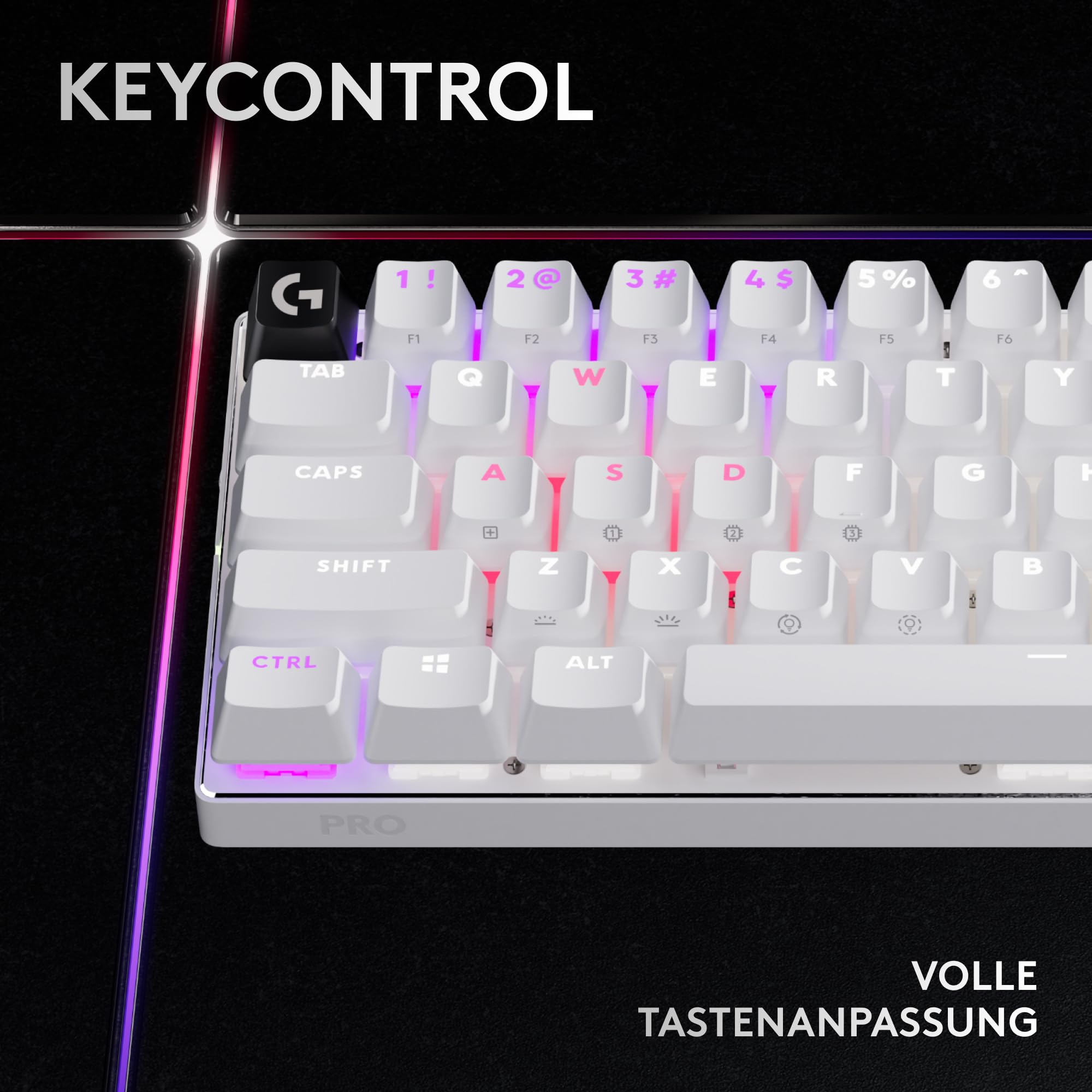 Logitech G PRO X 60 Lightspeed kabellose Gaming-Tastatur, Ultra-kompakte mechanische 60%-TKL-Tastatur, LIGHTSYNC RGB, Doubleshot-PBT-Tastenkappen, optische taktile, Windows PC, QWERTZ DE - Weiß