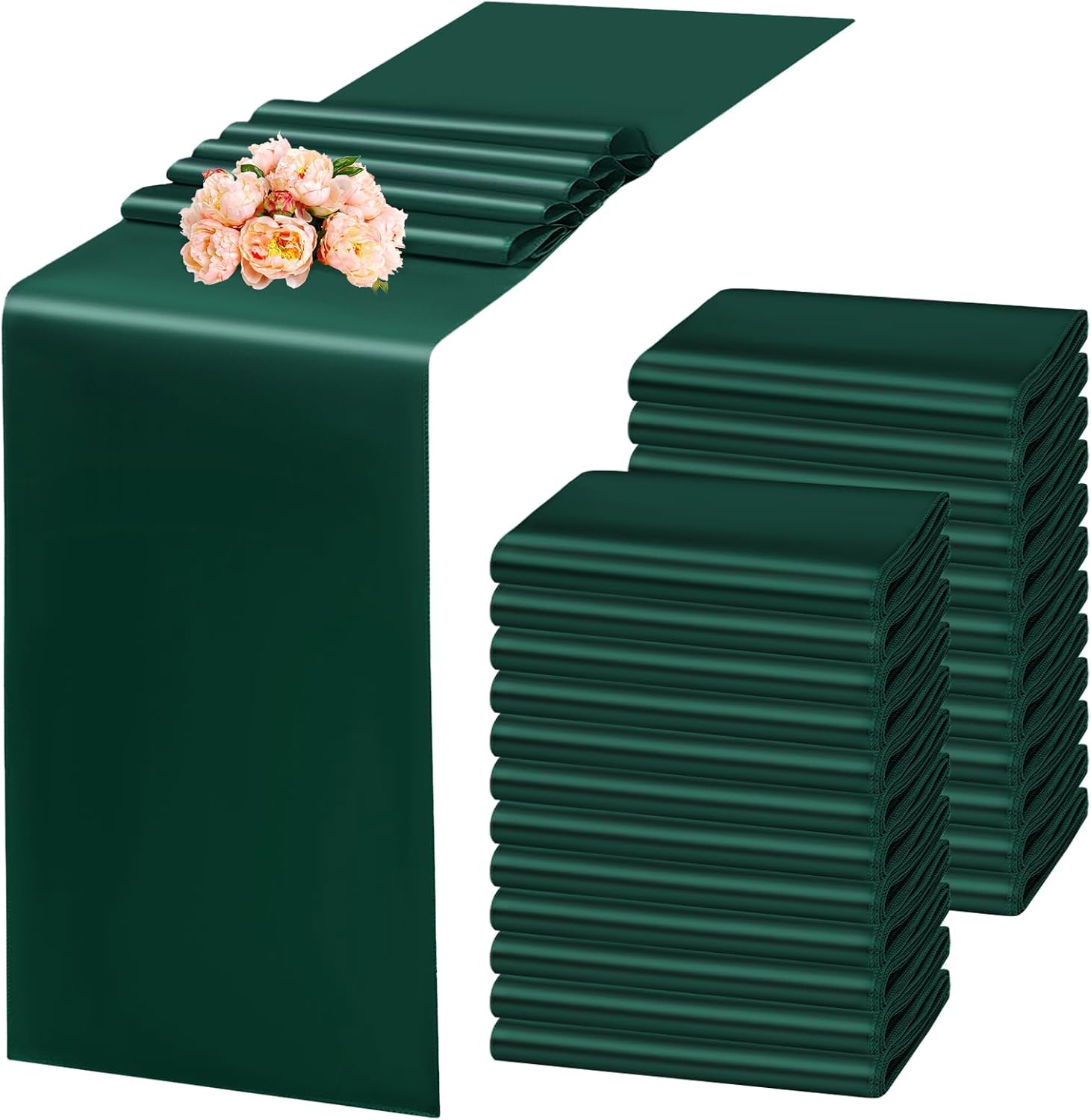 24 Pack Emerald Green Table Runners 12x72 Inch Emerald