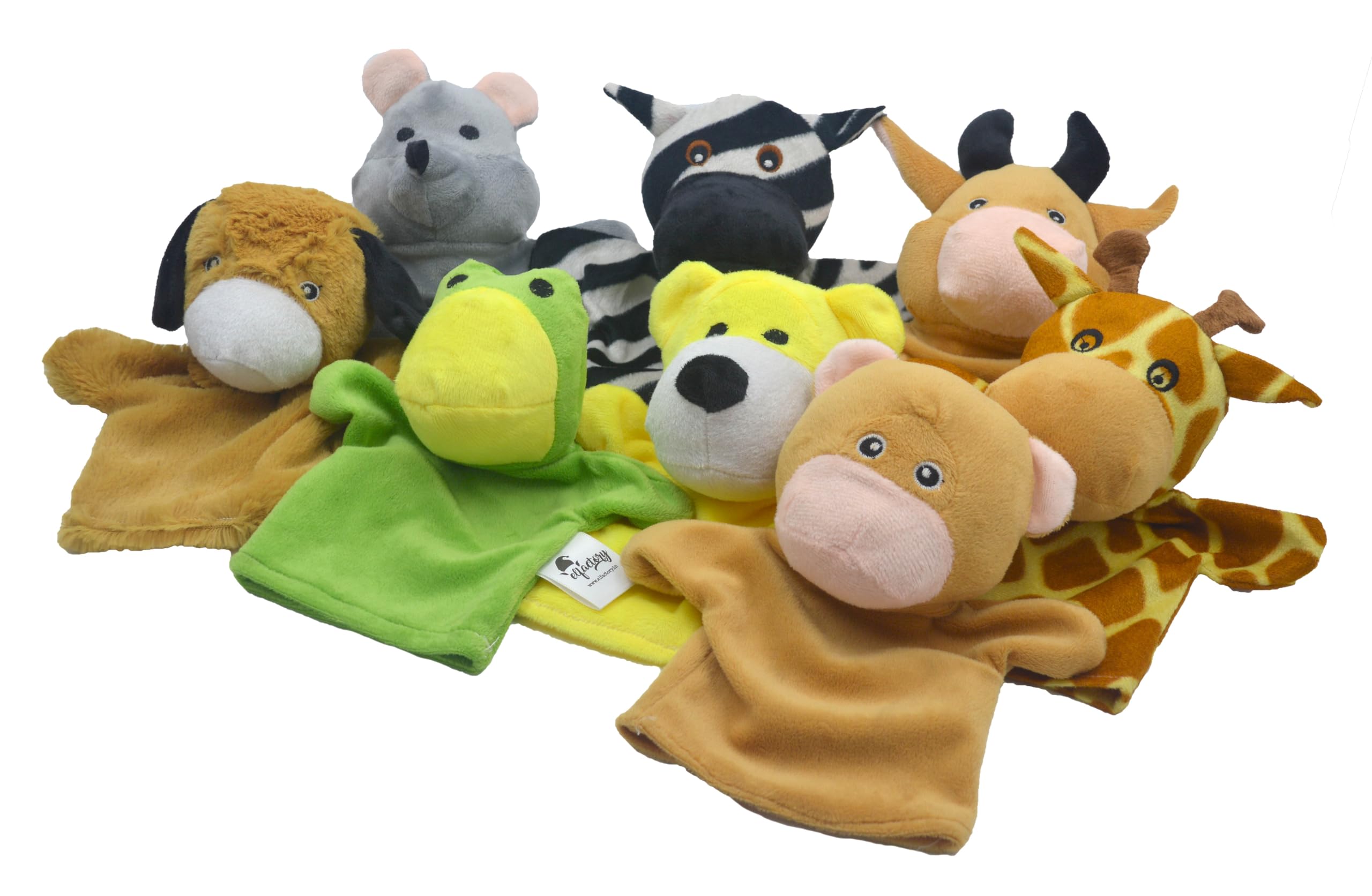 Wild and Domestic Storytelling Animals Hand Puppets for Kids & Adults (6-8 inches) Montessori Toys for Pre-School, Kids, Teachers & Parents