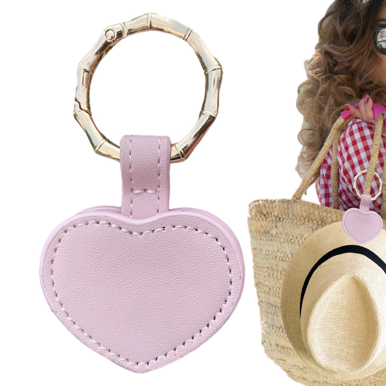 Dous Heart-Pink Stylish Hat Clip For Travel, Magnetic Hat Clip Retainer Clips Hat Holder Clip Heart Shape Practical Sun Hat Holder Bag Hat Clip For Handbag Suitcase Backpack Outdoor Travel Accessory
