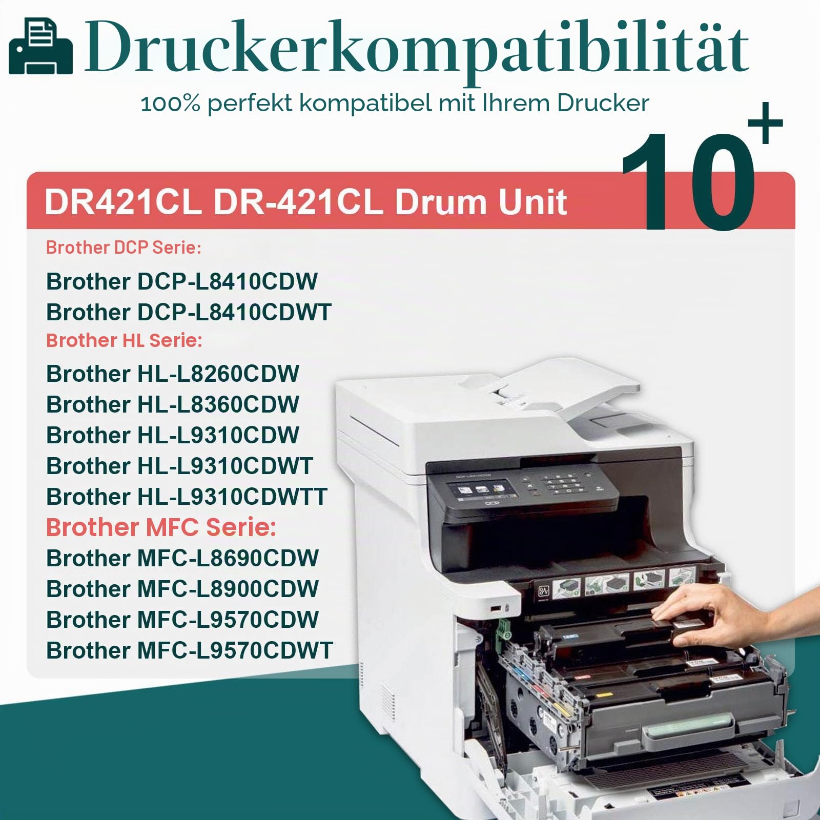 DR-421CL Trommeleinheit kompatibel für Brother DR421CL HL-L8260CDW HL-L8360CDW HL-L9310CDW MFC-L8690CDW MFC-L8900CDW MFC-L9570CDW DCP-L8410CDW