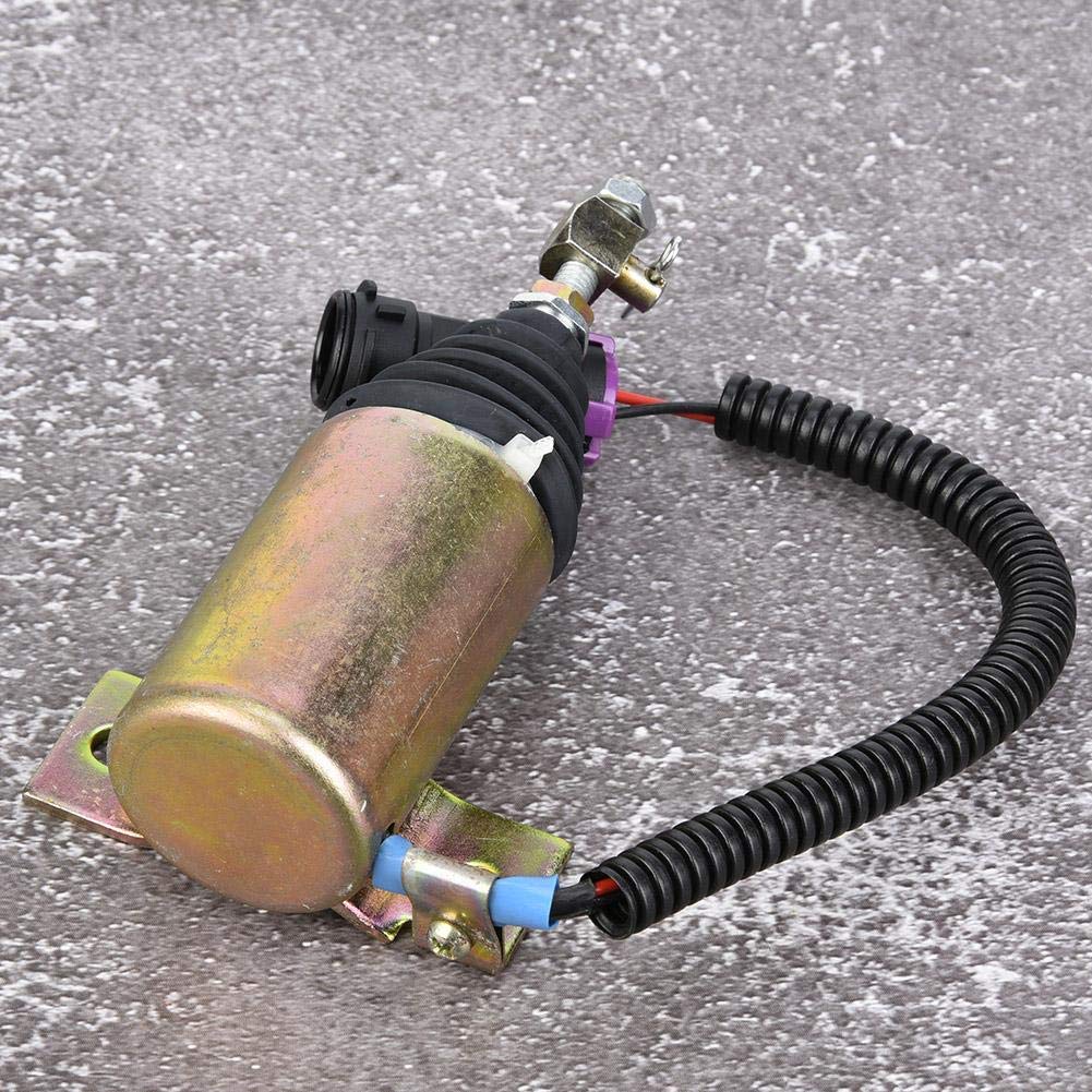 Válvula solenoide de corte de combustible 12V Válvula solenoide de parada de combustible XHF-1121 E483310000093 Ajuste para Foton 483 para proteger el motor contra daños