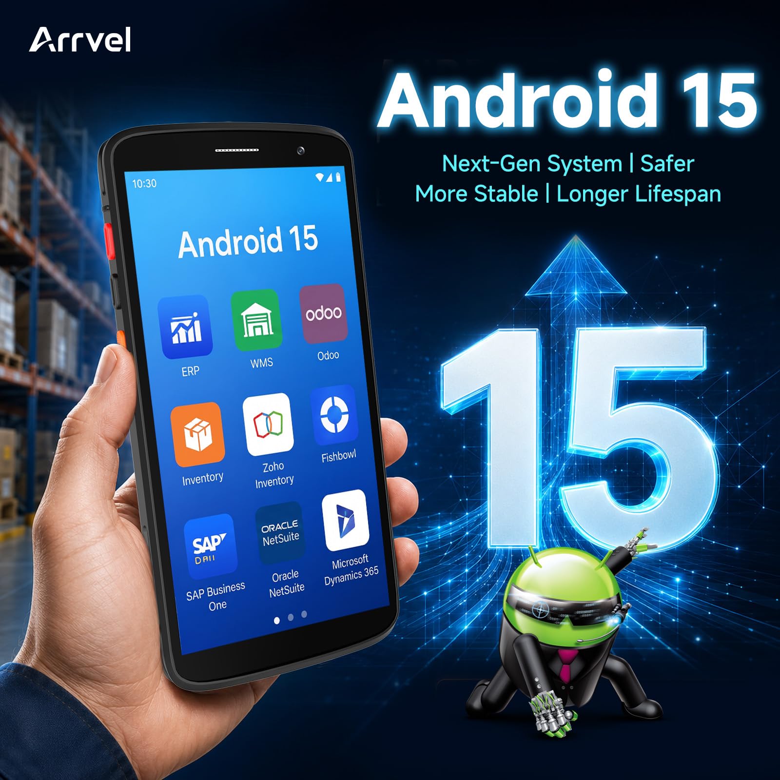 Lecteur de codes-barres F2 Android 15, appareil portable PDA MDE de