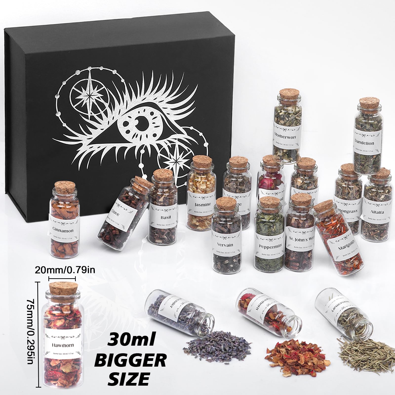 Amazon.com: 18 Pack Witchcraft Herbs Box, Bigger Size Flowers Kit