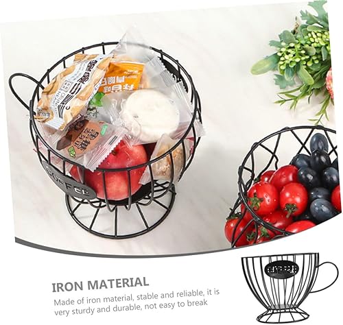 Miniatura 4 de DECHOUS Estante de almacenamiento para taza de café, estantes de almacenamiento, estante de exhibición, barra de café, organizador de café, cesta de