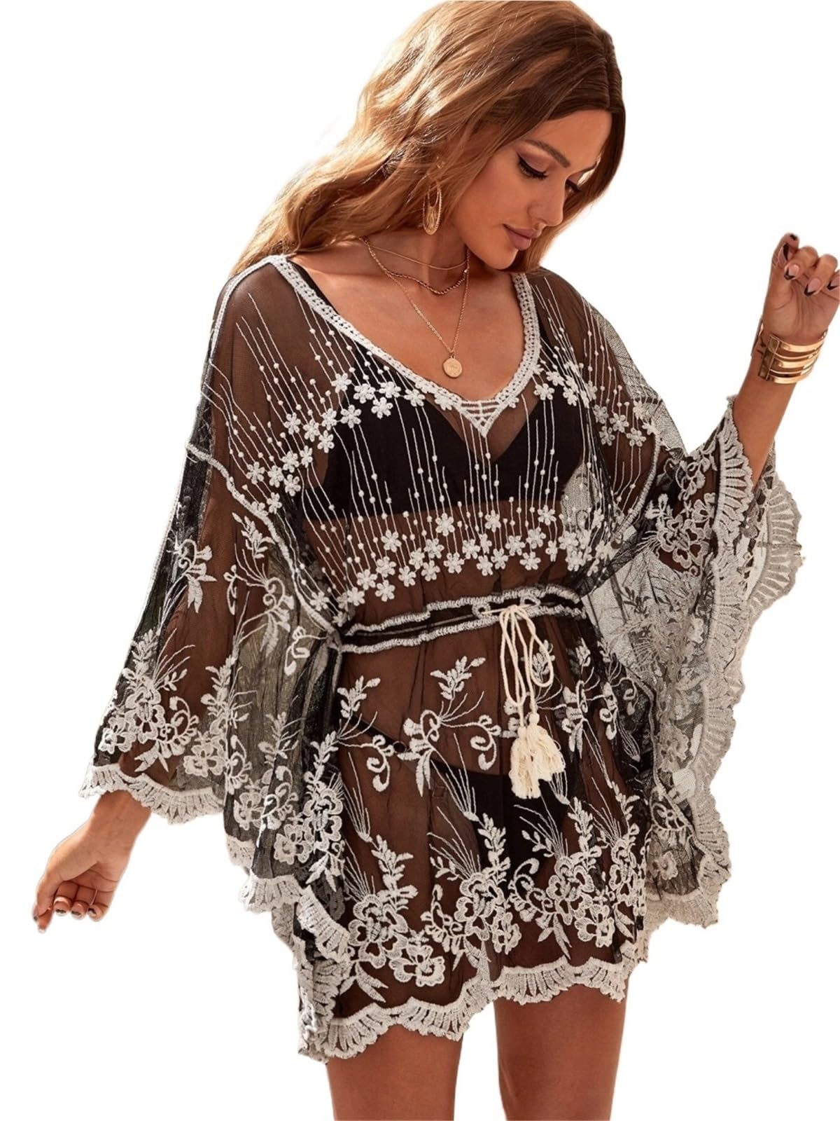 Sommer Damen Sexy Urlaub Strandanzug Aushöhlen Bikini Cover Up