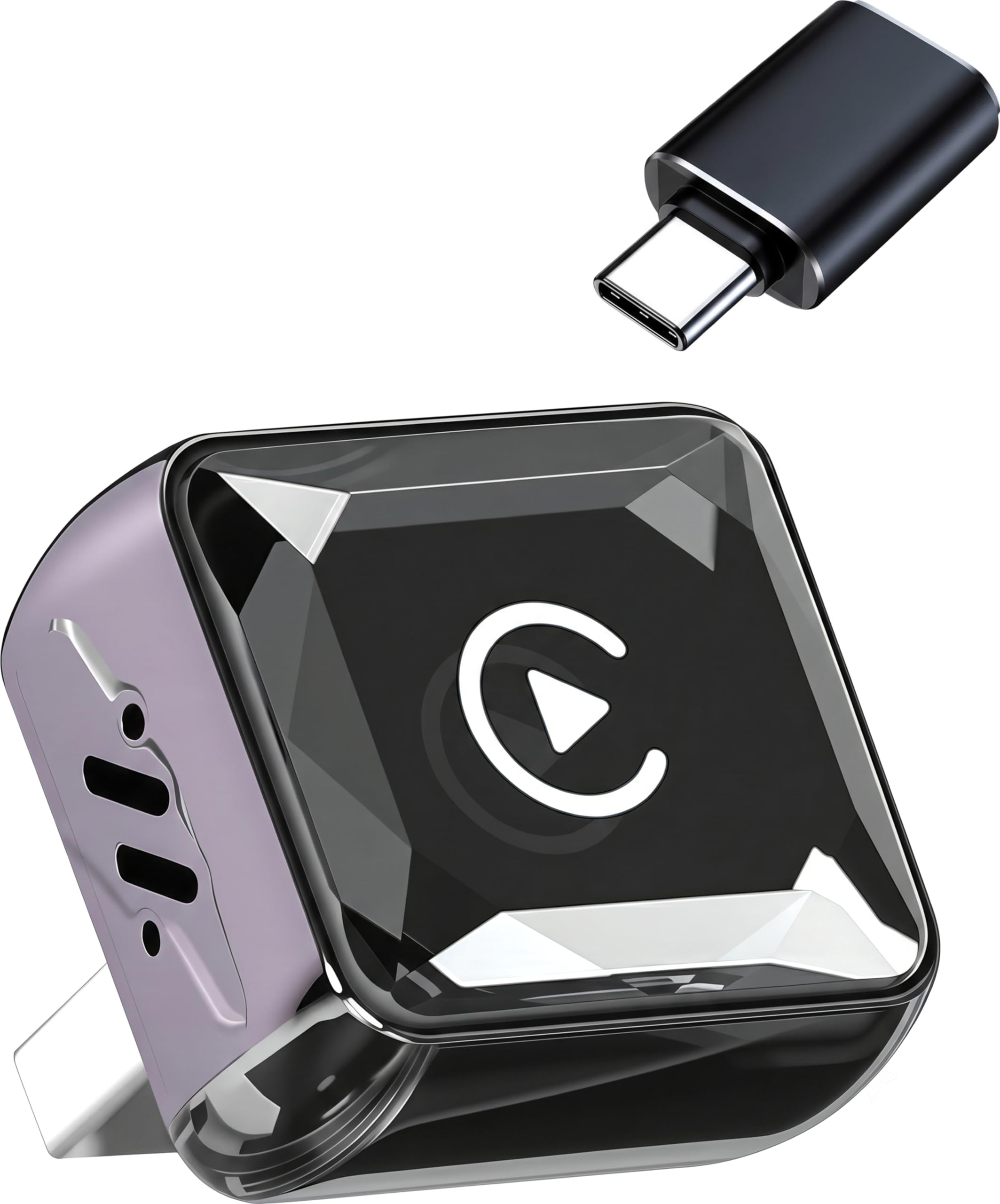 GemCoo Adattatore Carplay Wireless & Android Auto Wireless – 2-in-1, USB-C, BT 5.4, Riconnessione Rapida ~5s, per Auto con Carplay Filiare/AA, per iOS 10+/Android 11+
