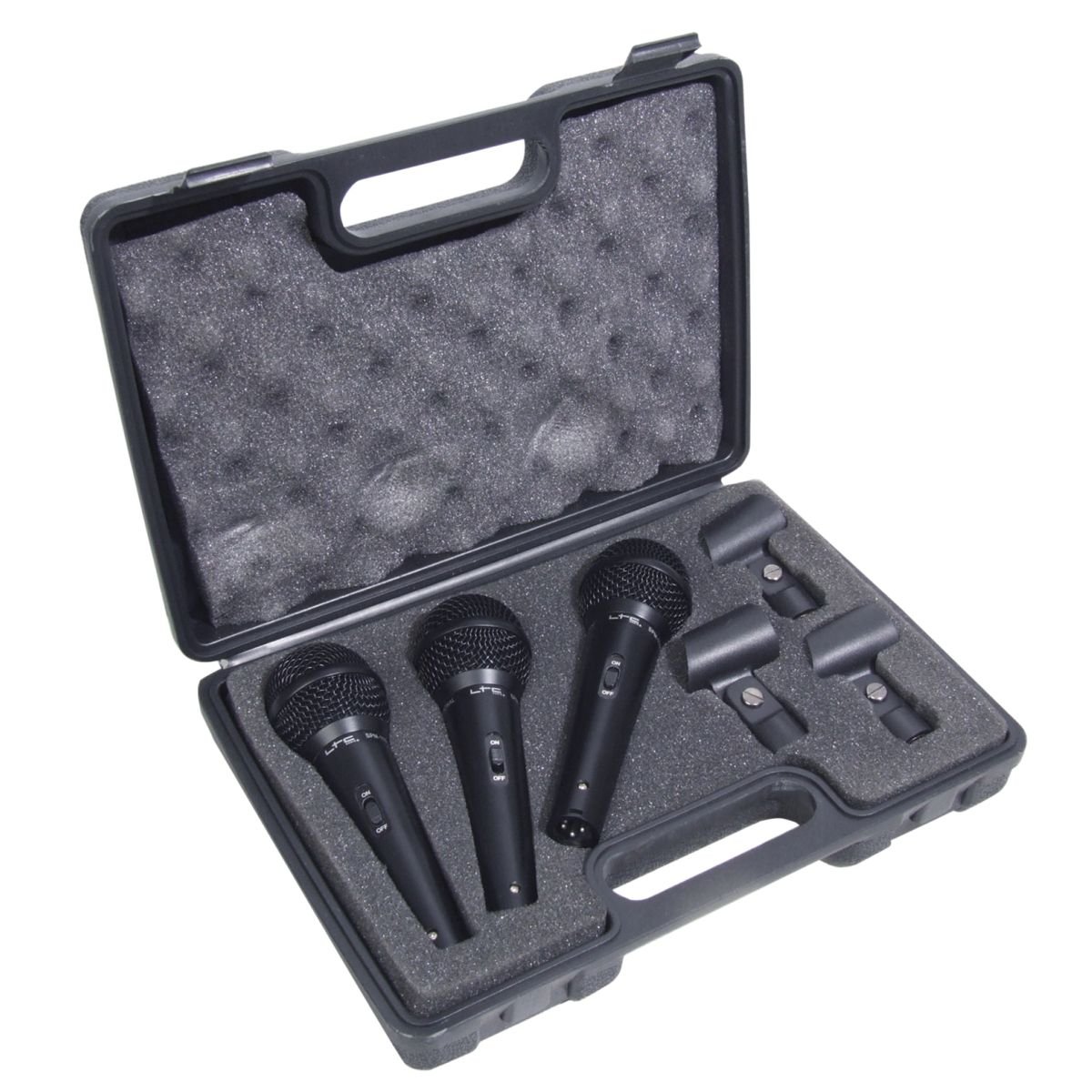 SoundLAB Vocal 3 Mikrofon Kit mit Tasche und Halter, Schwarz