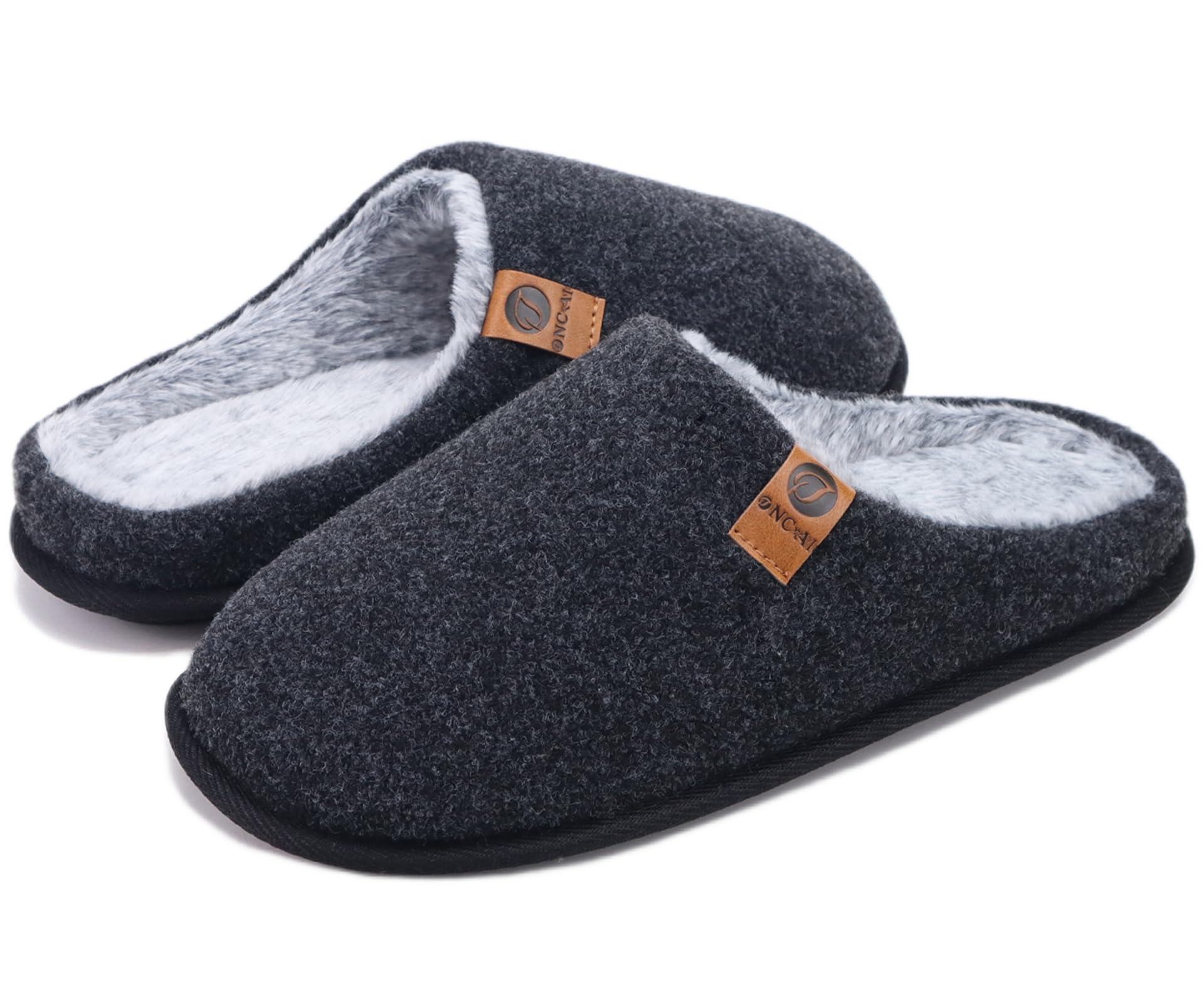 ONCAI Pantofole da Uomo Invernali, Comoda Memory Foam Calde Scarpe da Casa in Lana Con Suola Antiscivolo Taglia 40-49 EU