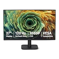 Amazon Basics – Monitor per Computer da 68,6 cm 120 Hz, FHD 1080 P, HDMI, DP, VGA, Compatibile VESA, per Ufficio, Casa, Nero