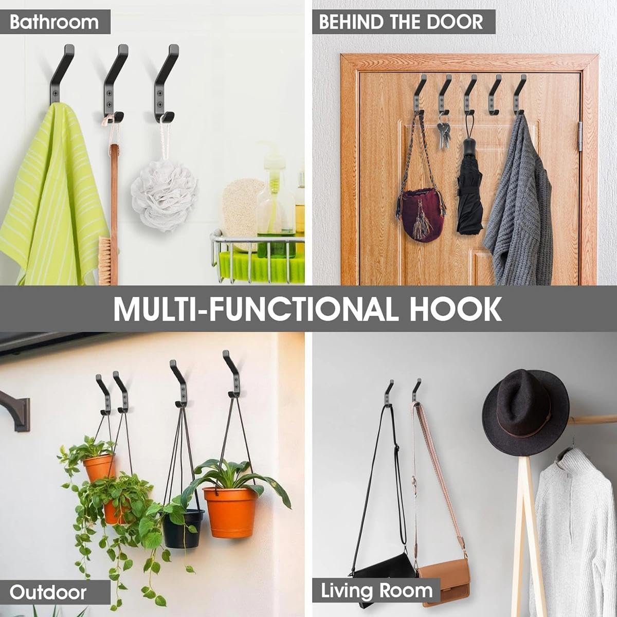 2Pcs Wall-Mounted Clothes Hooks, Made of Stainless Steel, Suitable for Hanging Towels, Hats, Backpacks, and Clothing; Ideal for Wardrobes.