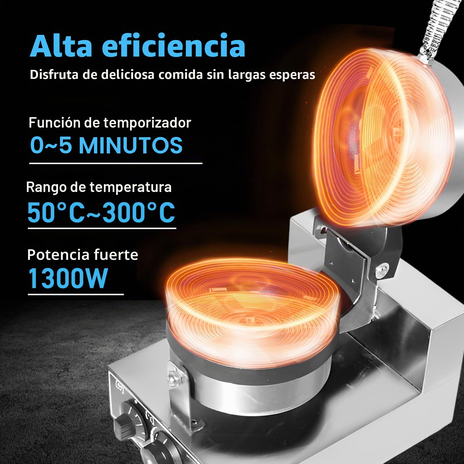 Máquina Para Hacer Hamburguesas UFO, Máquina para Hacer Hamburguesas | con Helado Comercial, Control de Temperatura de 50 °C a 300 °C, Ajuste de Tiempo de 0 a 5 Minutos para Comercial y Doméstico