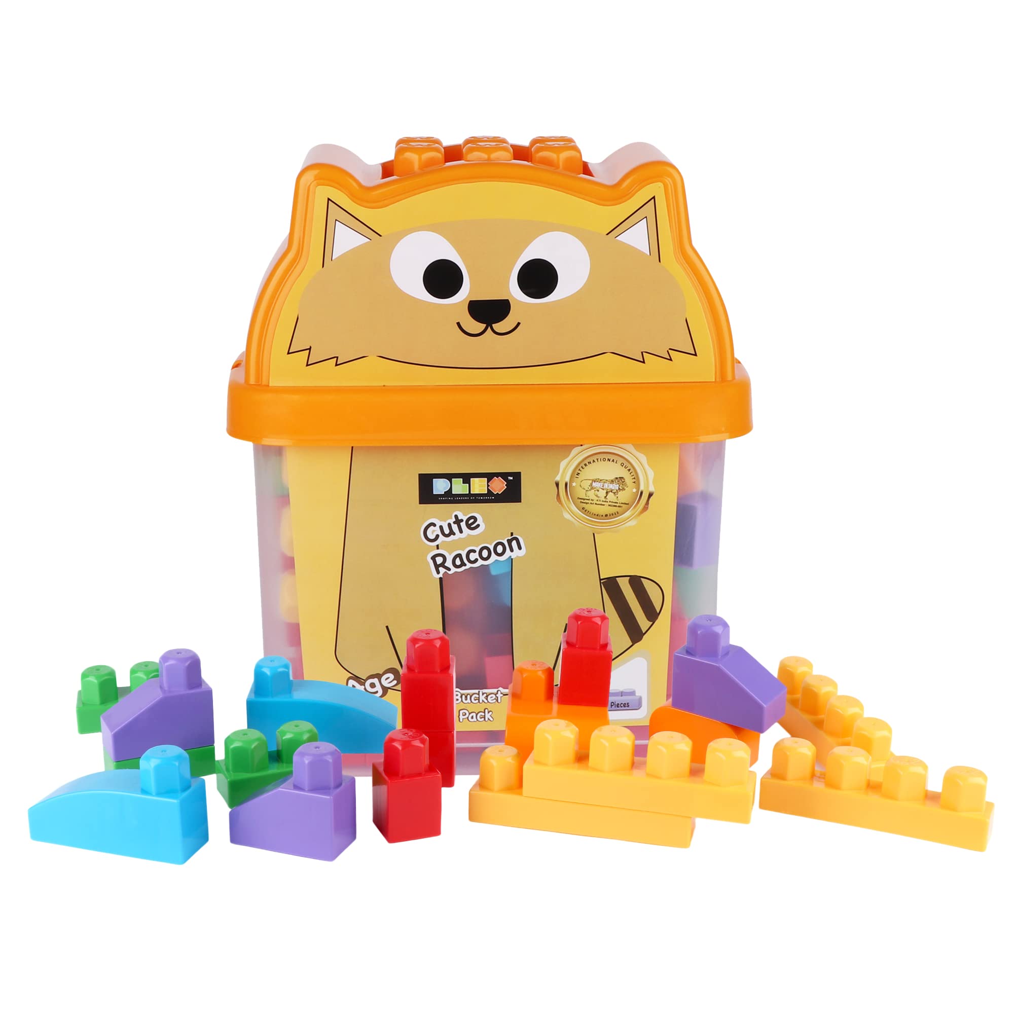 Plex Building Blocks Bucket Pack - Cute Racoon